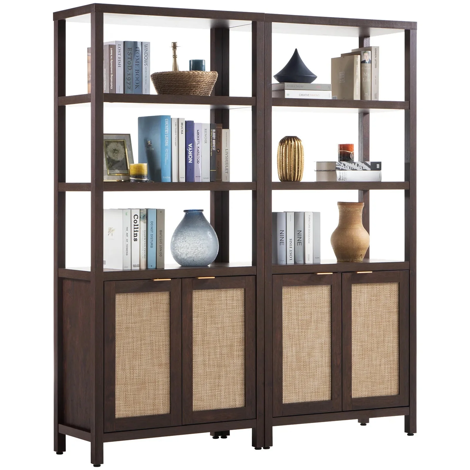 Maia Tall Rattan Bookcase Bookshelf - Image 10