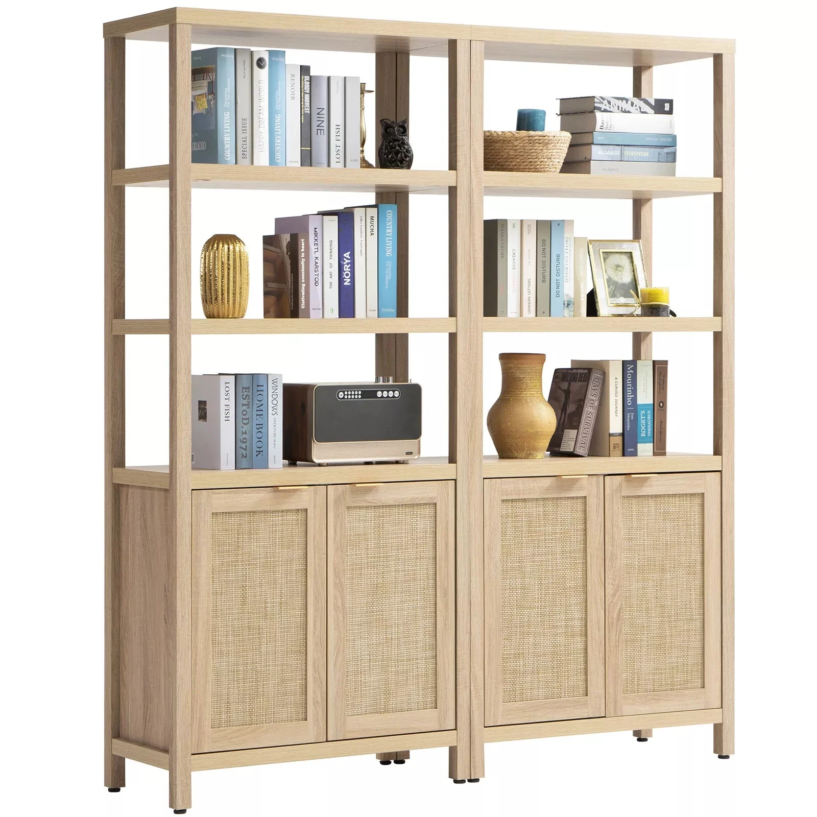 Maia Tall Rattan Bookcase Bookshelf - Image 8