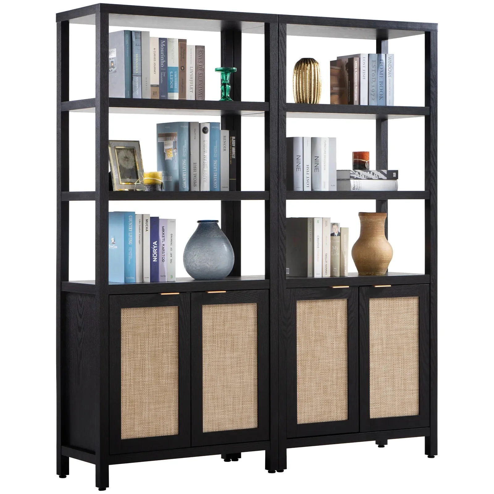 Maia Tall Rattan Bookcase Bookshelf - Image 9