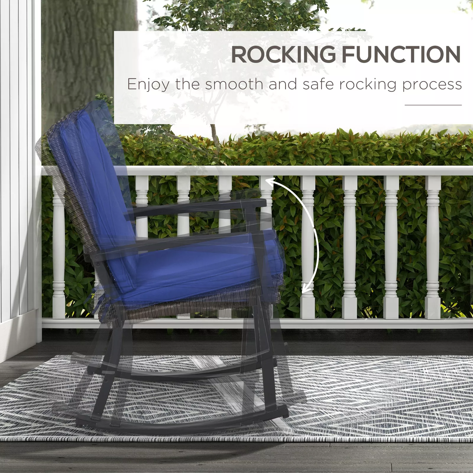 Malone Outdoor Patio Rocking Chair - Image 3