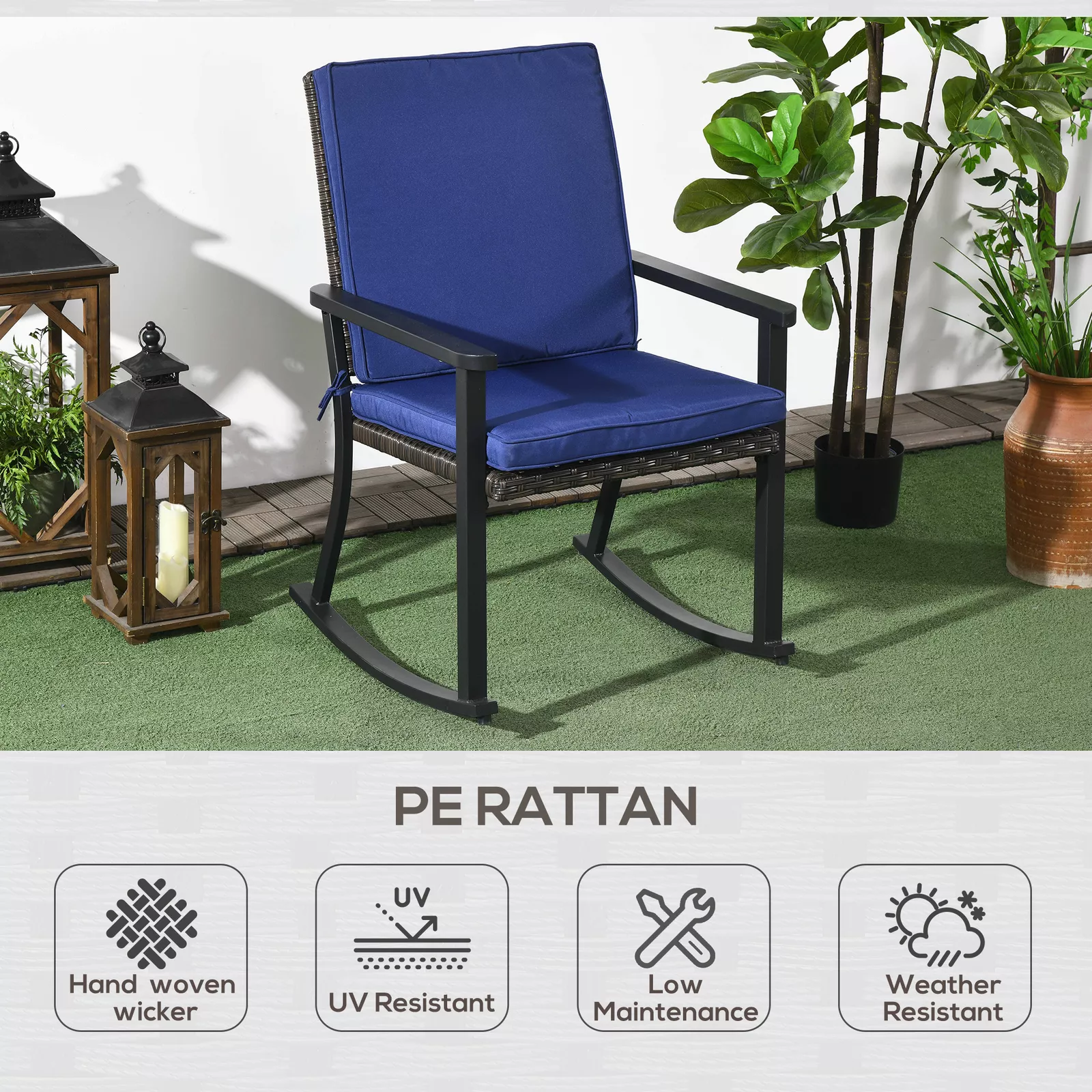 Malone Outdoor Patio Rocking Chair - Image 6