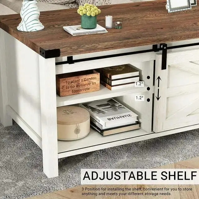 Marc Modern Farmhouse Coffee Table With Storage - Image 3
