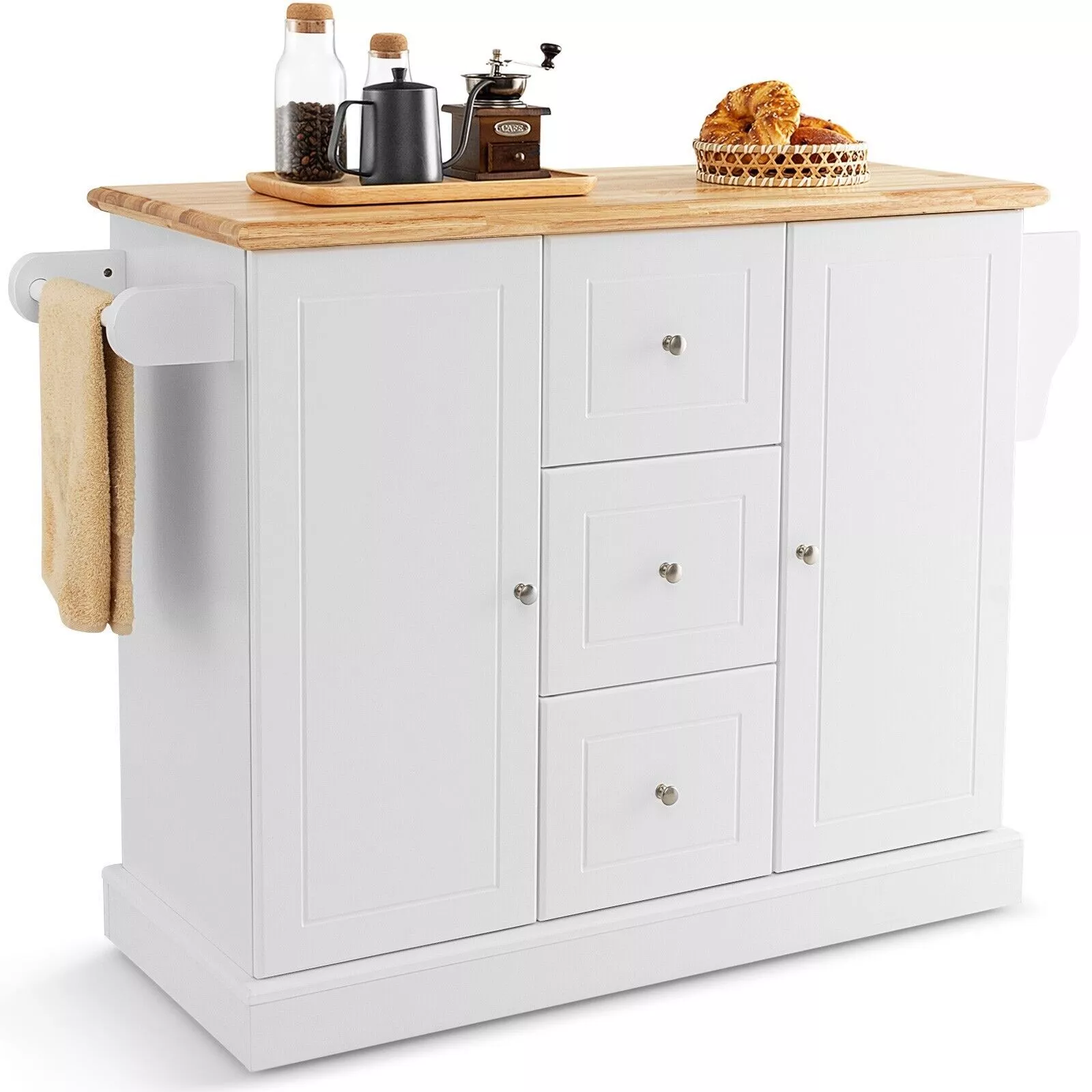Margie Kitchen Island With Wheels & Seating - Image 2