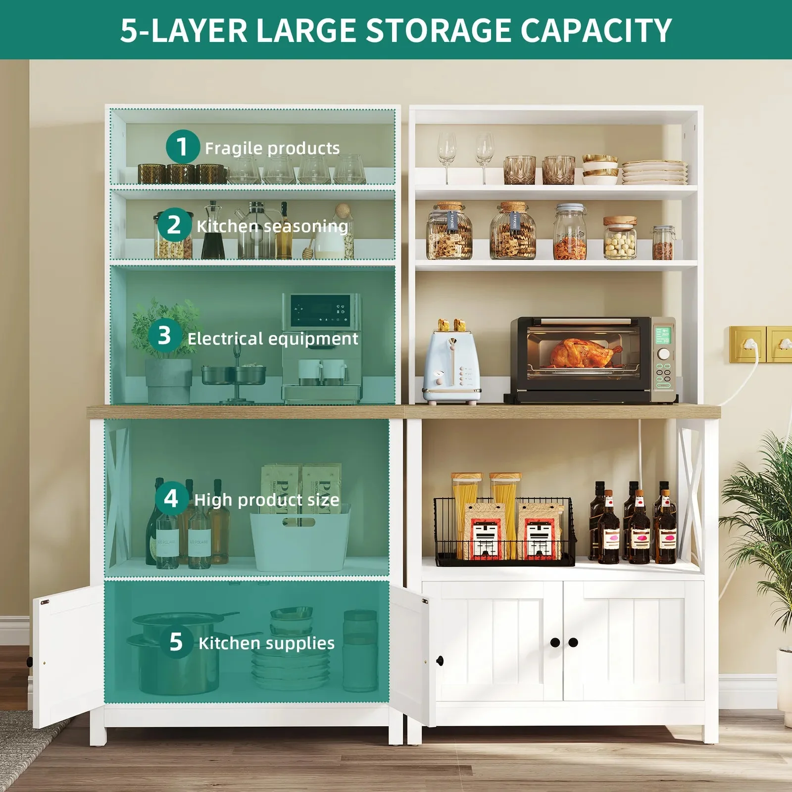 Mari Bakers Rack With Cabinet - Image 4