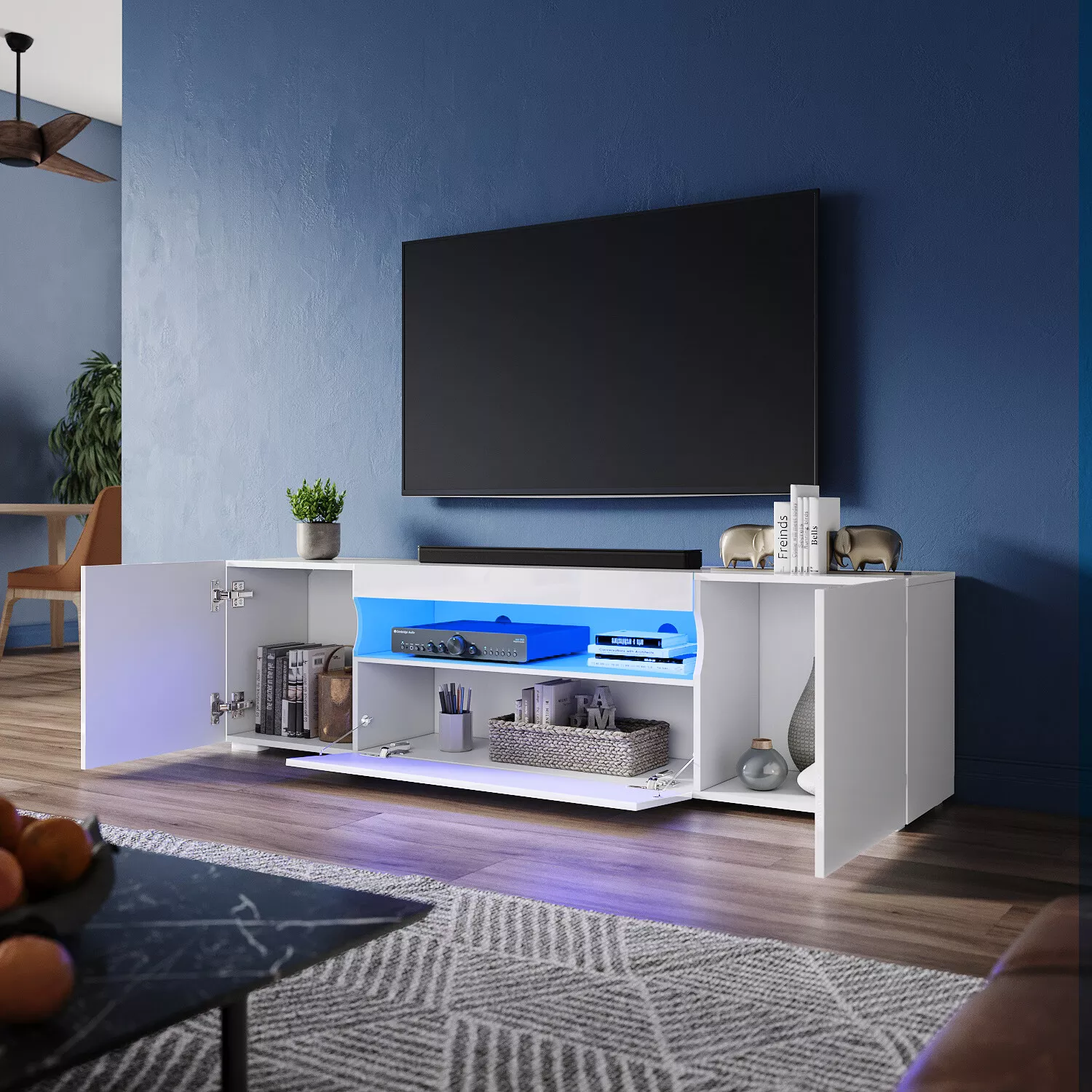 Marshall High Gloss TV Cabinet Stand - Image 2
