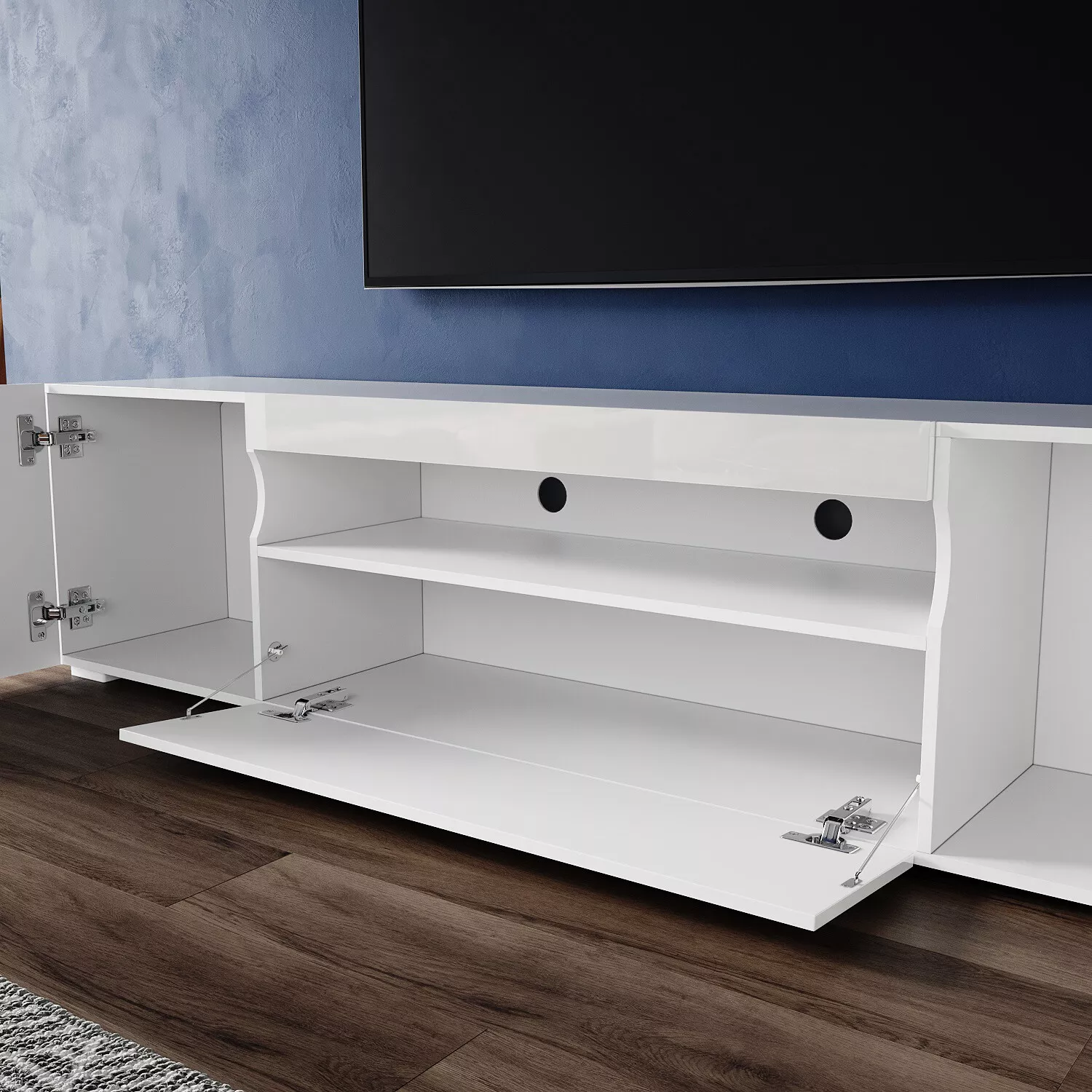 Marshall High Gloss TV Cabinet Stand - Image 3