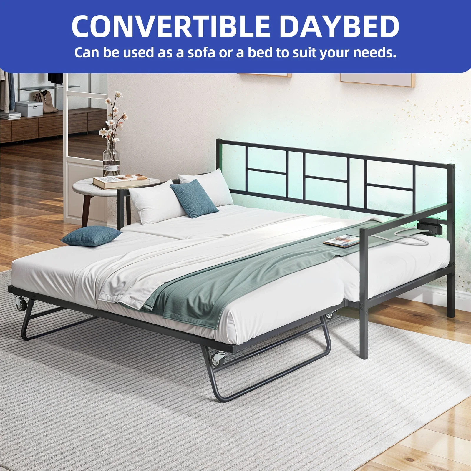 Martin Twin Metal Pop Up Trundle Daybed - Image 3