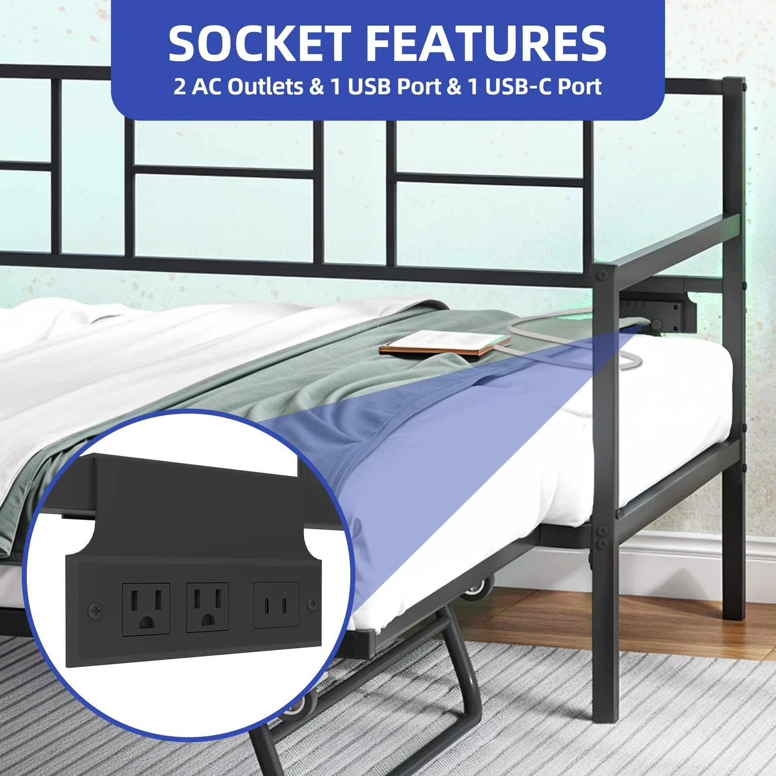 Martin Twin Metal Pop Up Trundle Daybed - Image 4