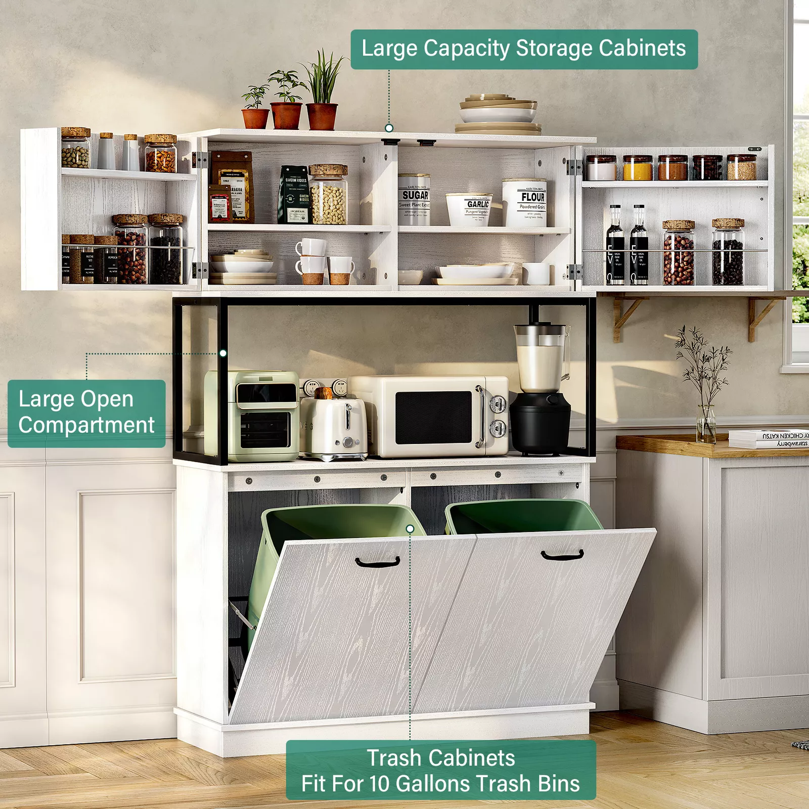 Maxim Kitchen Trash Can Cabinet - Image 3