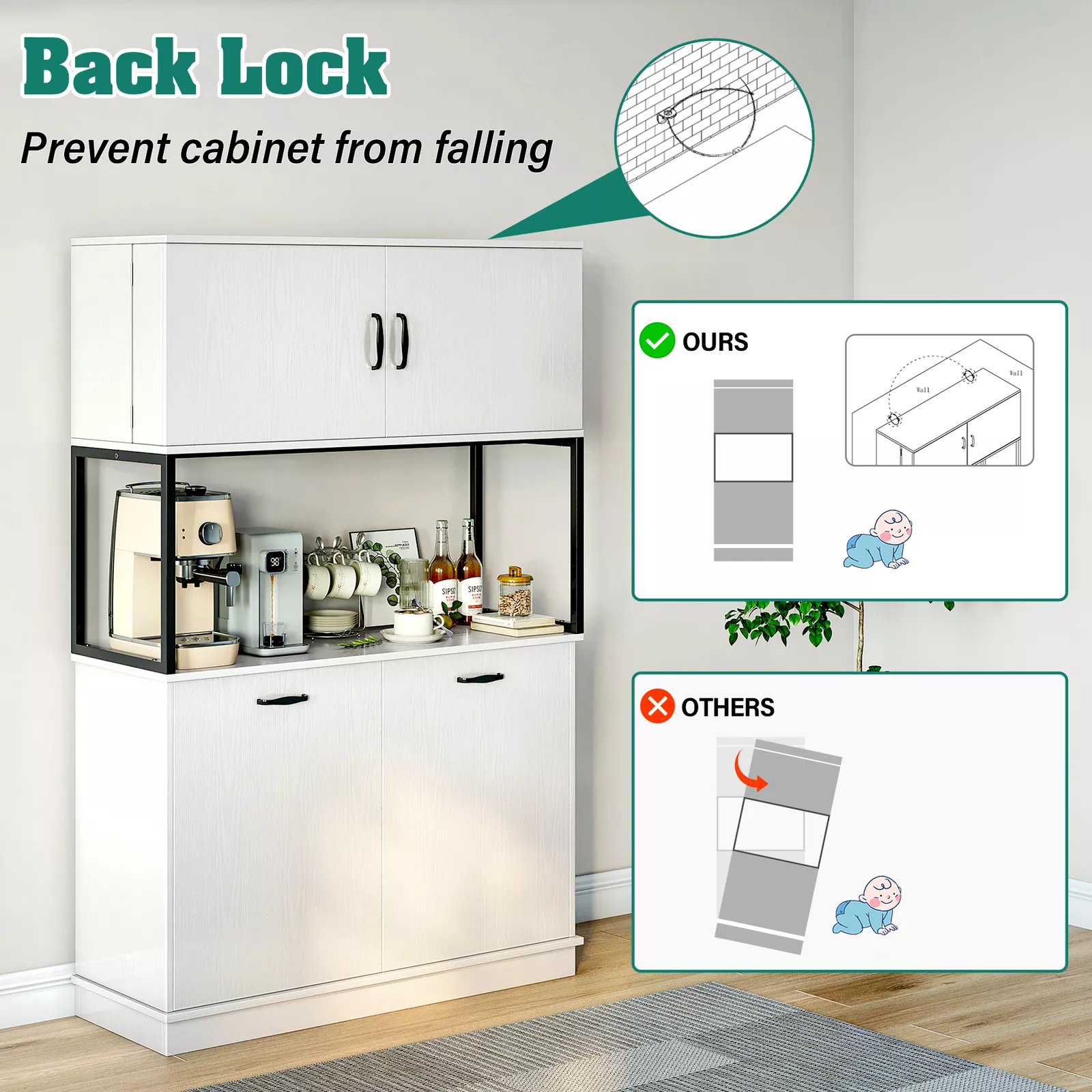 Maxim Kitchen Trash Can Cabinet - Image 4