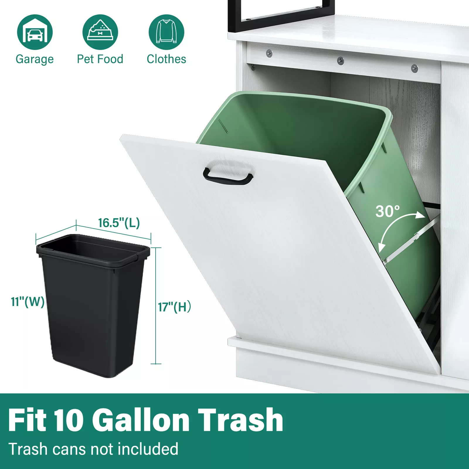 Maxim Kitchen Trash Can Cabinet - Image 9