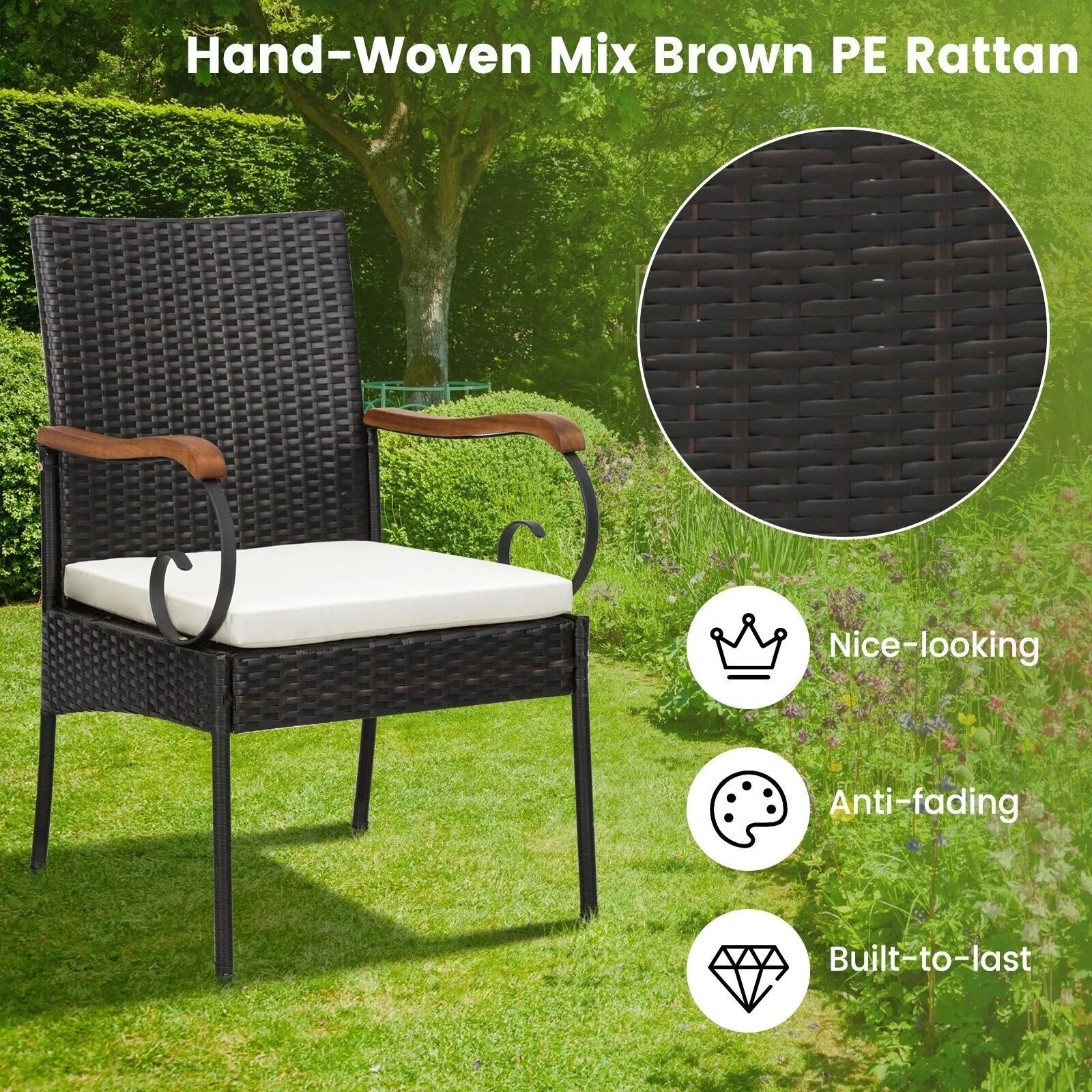 Mclean Rattan Garden Chair (Set of 2) - Image 3