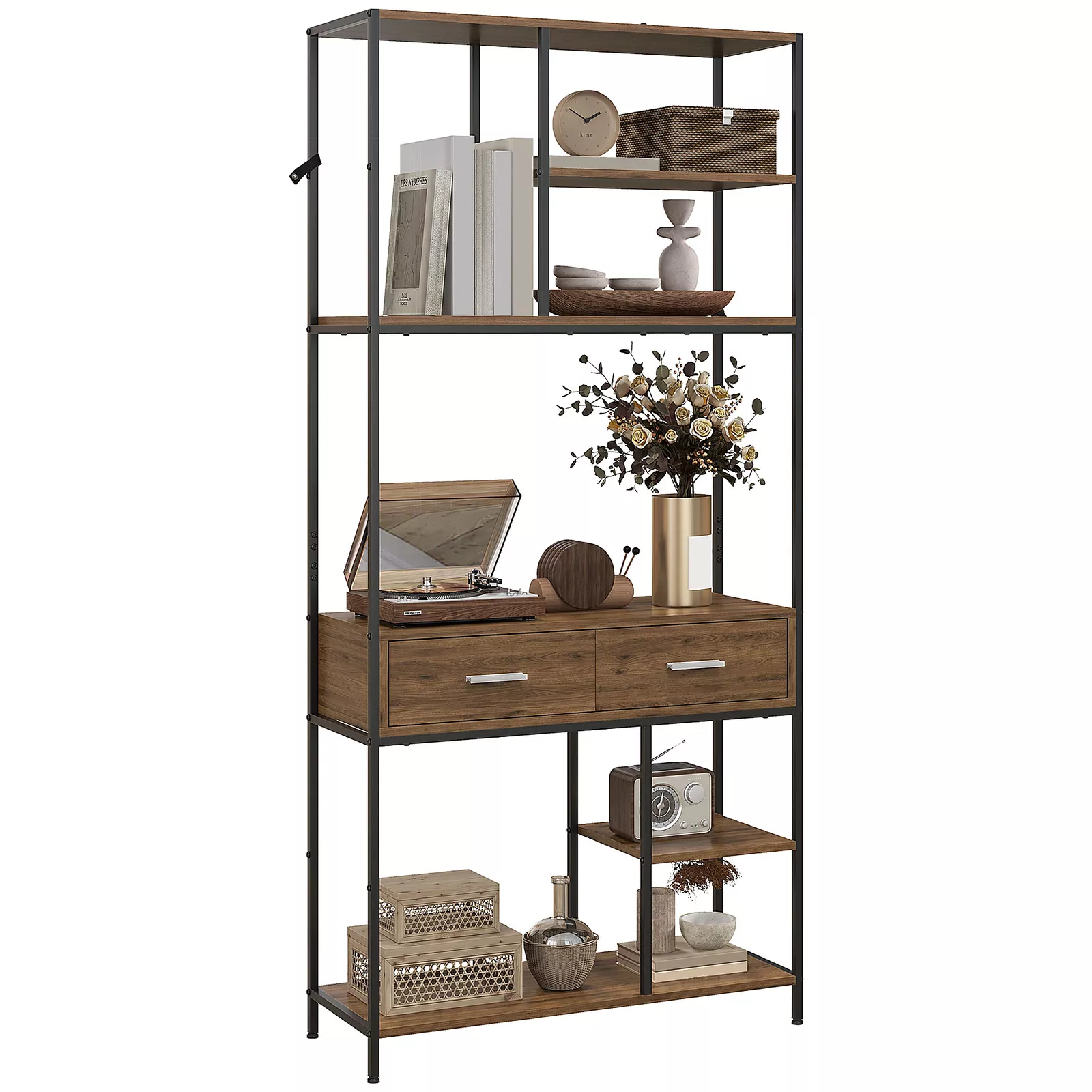 Melvin Industrial Bookcase Bookshelf - Image 2