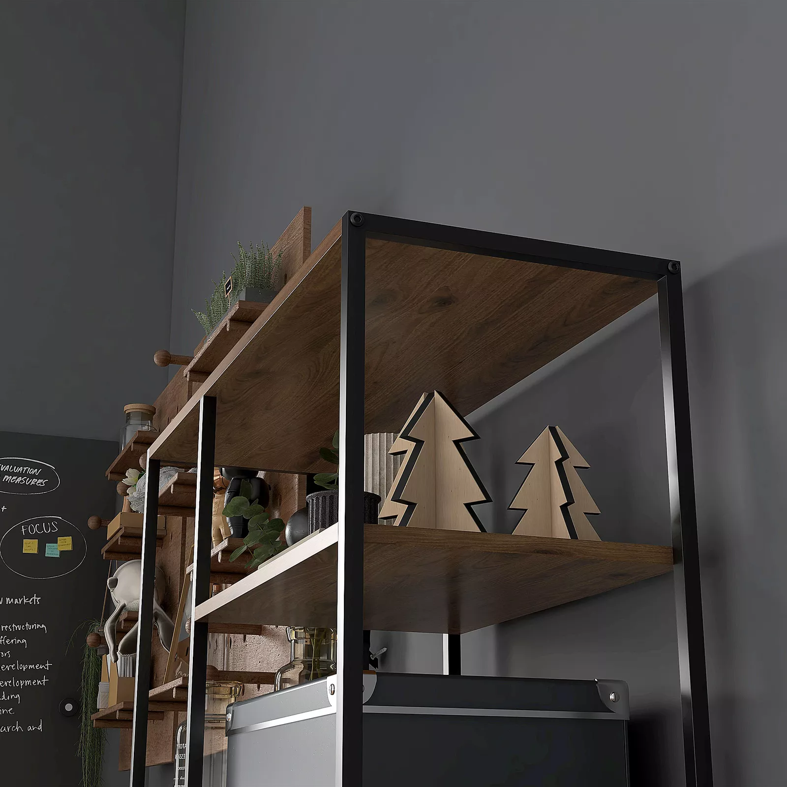 Melvin Industrial Bookcase Bookshelf - Image 6