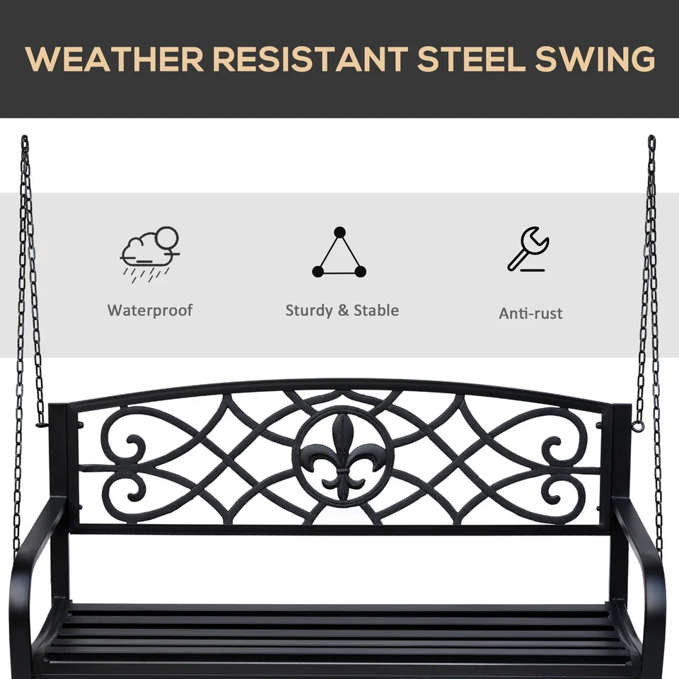 Metal Outdoor Patio Swing Chair - Image 6