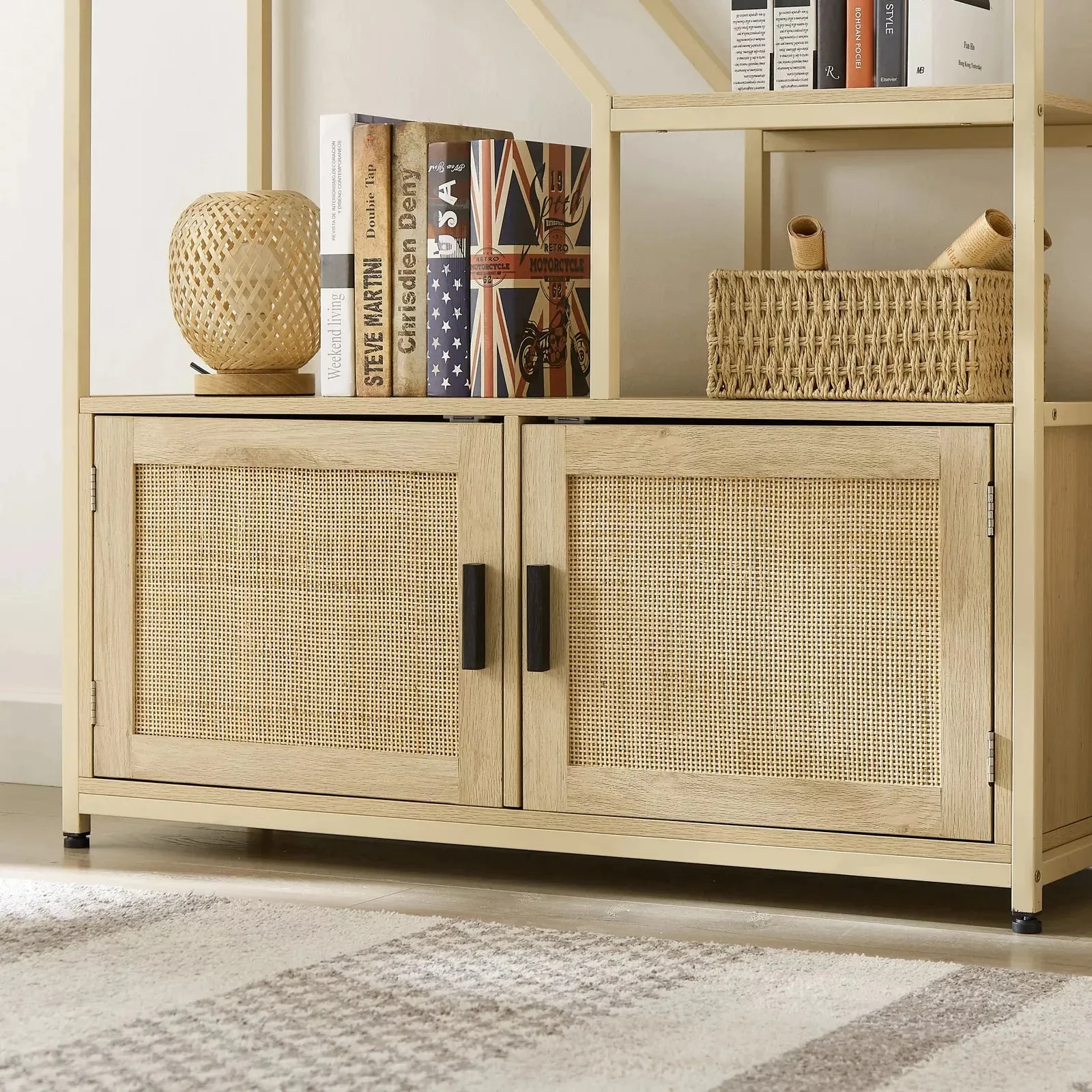 Meyer Tall Rattan Bookcase Bookshelf - Image 7