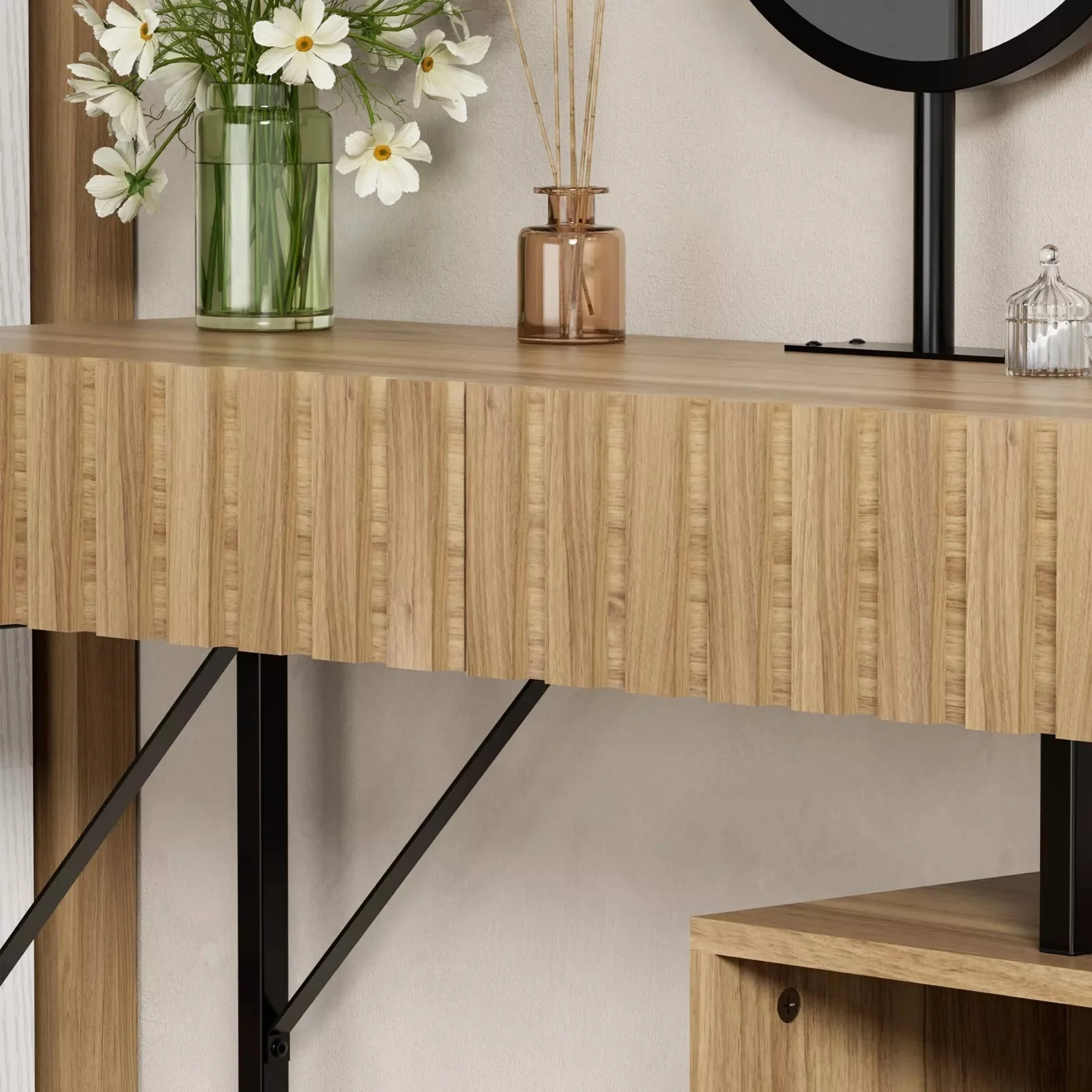 Mid Century Vanity Makeup Desk - Image 8