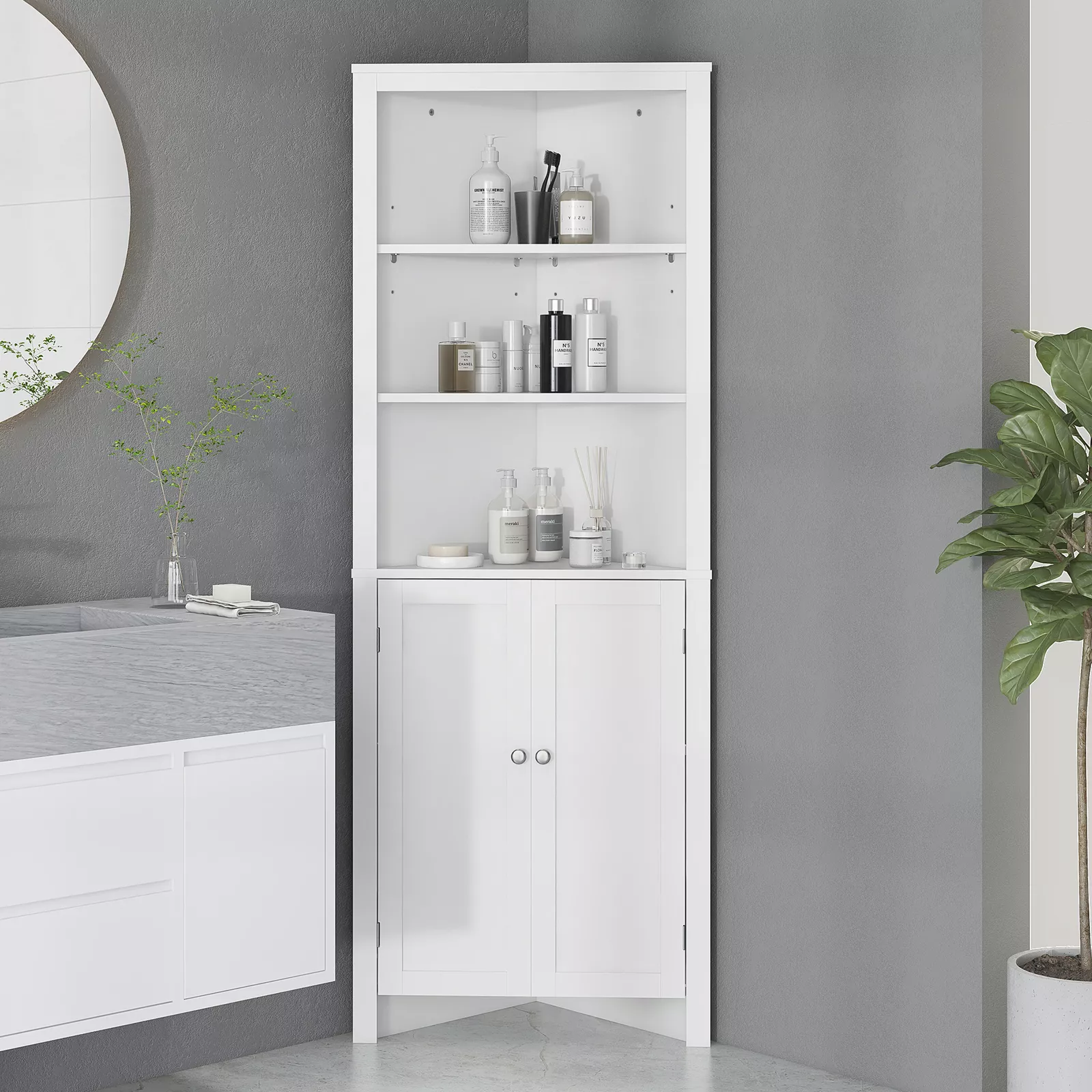 Mikayla Corner Freestanding Bathroom Cabinet