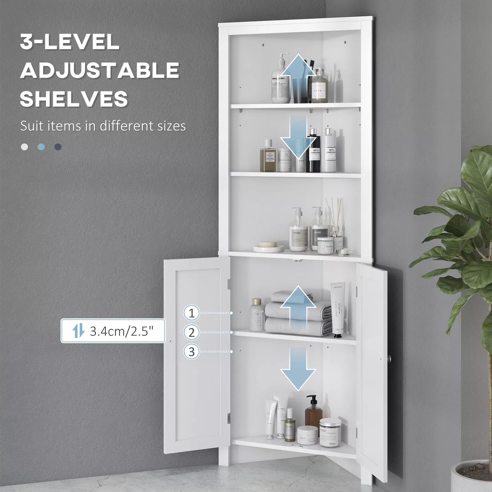 Mikayla Corner Freestanding Bathroom Cabinet - Image 5