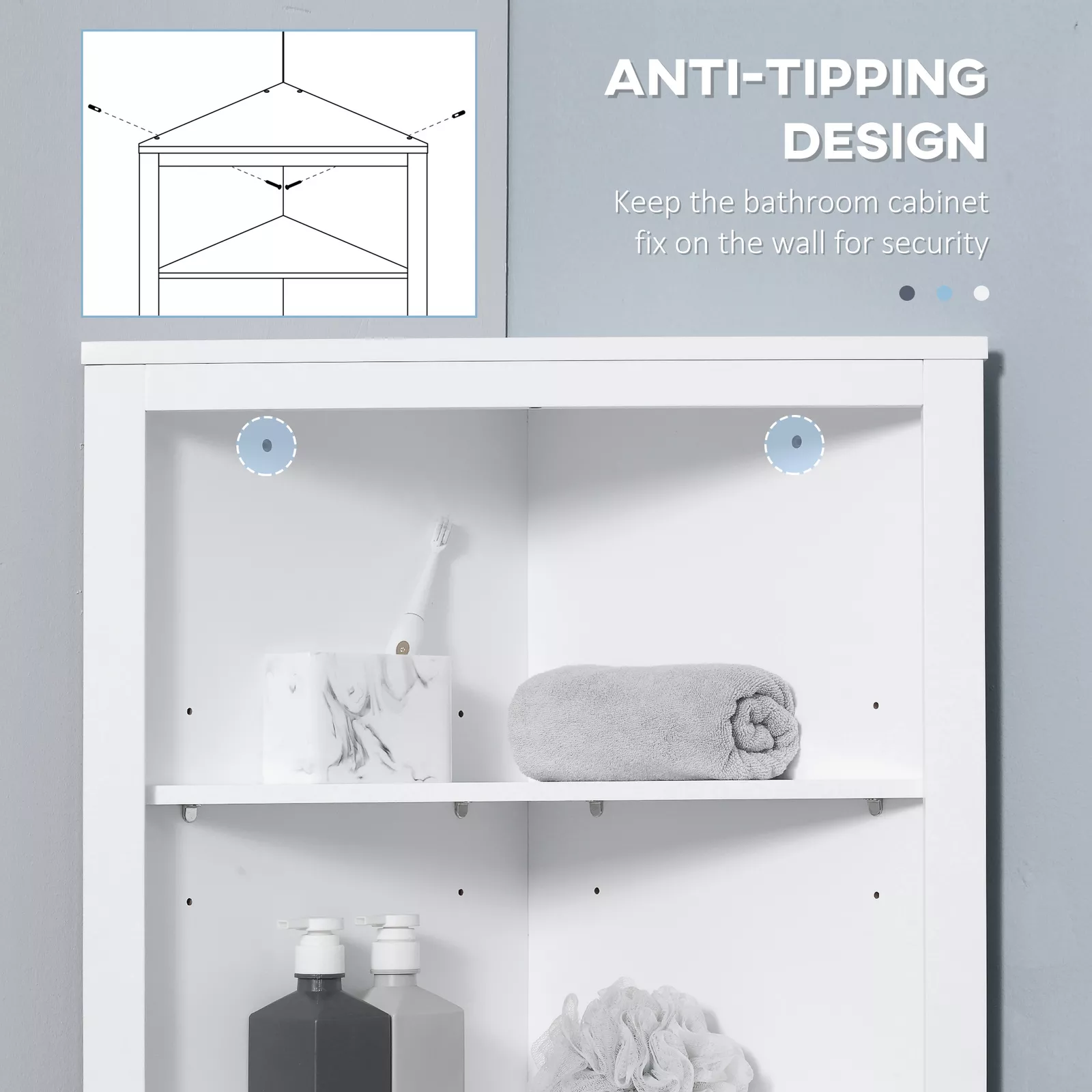 Mikayla Corner Freestanding Bathroom Cabinet - Image 6