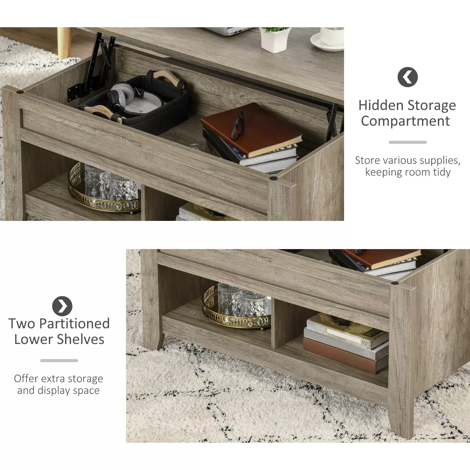 Milton Lift Top Coffee Table With Storage - Image 7
