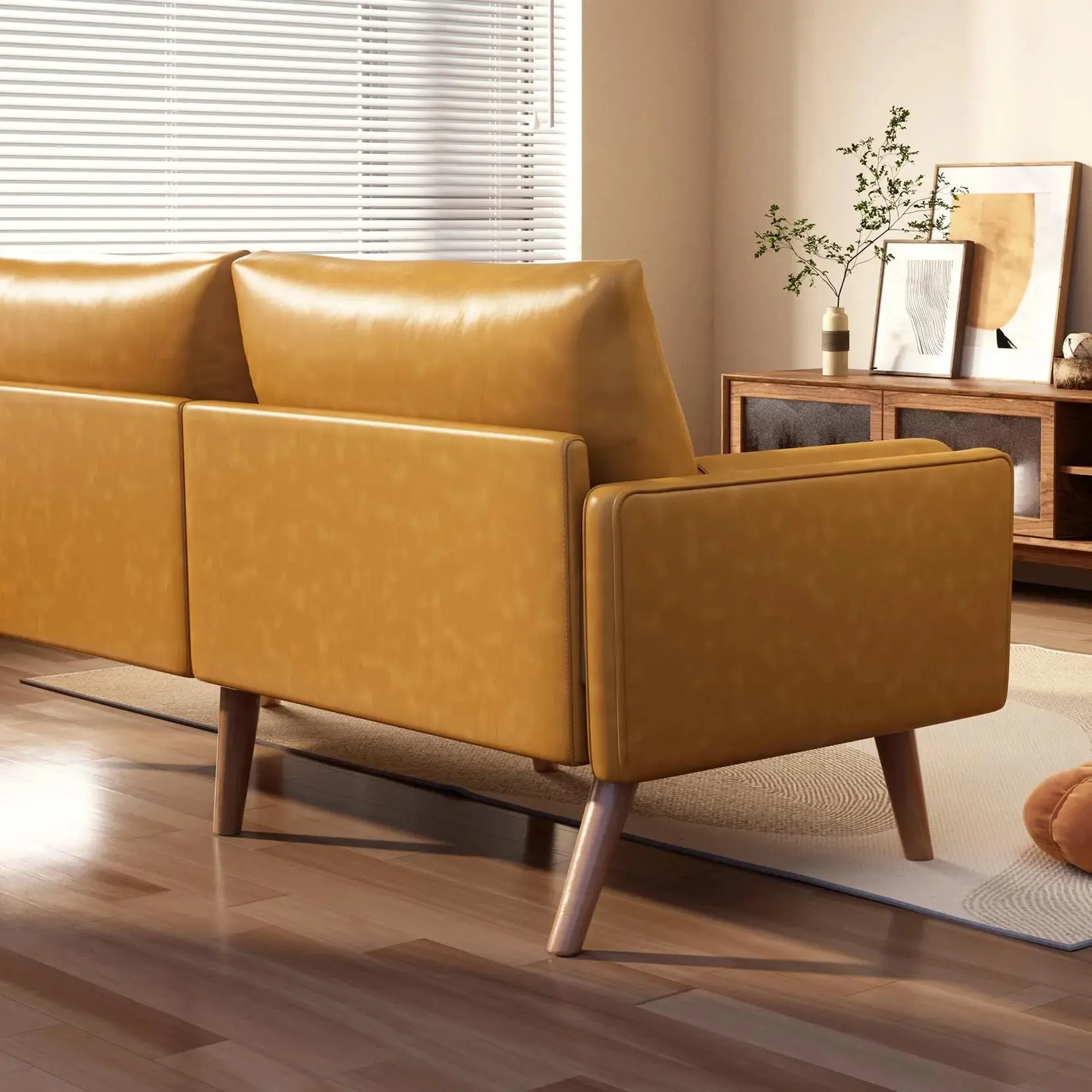 Modern Leather Loveseat Couch - Image 5