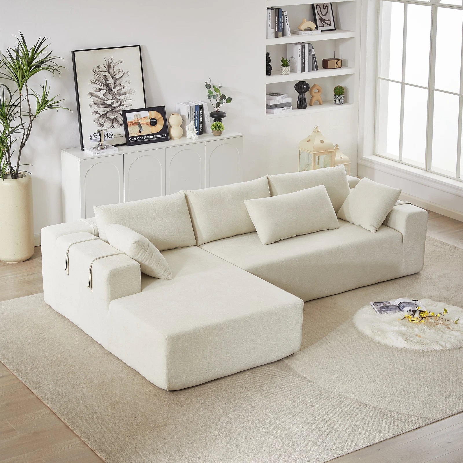 Modern Modular L Shaped Sectional Sleeper Couch - Image 3