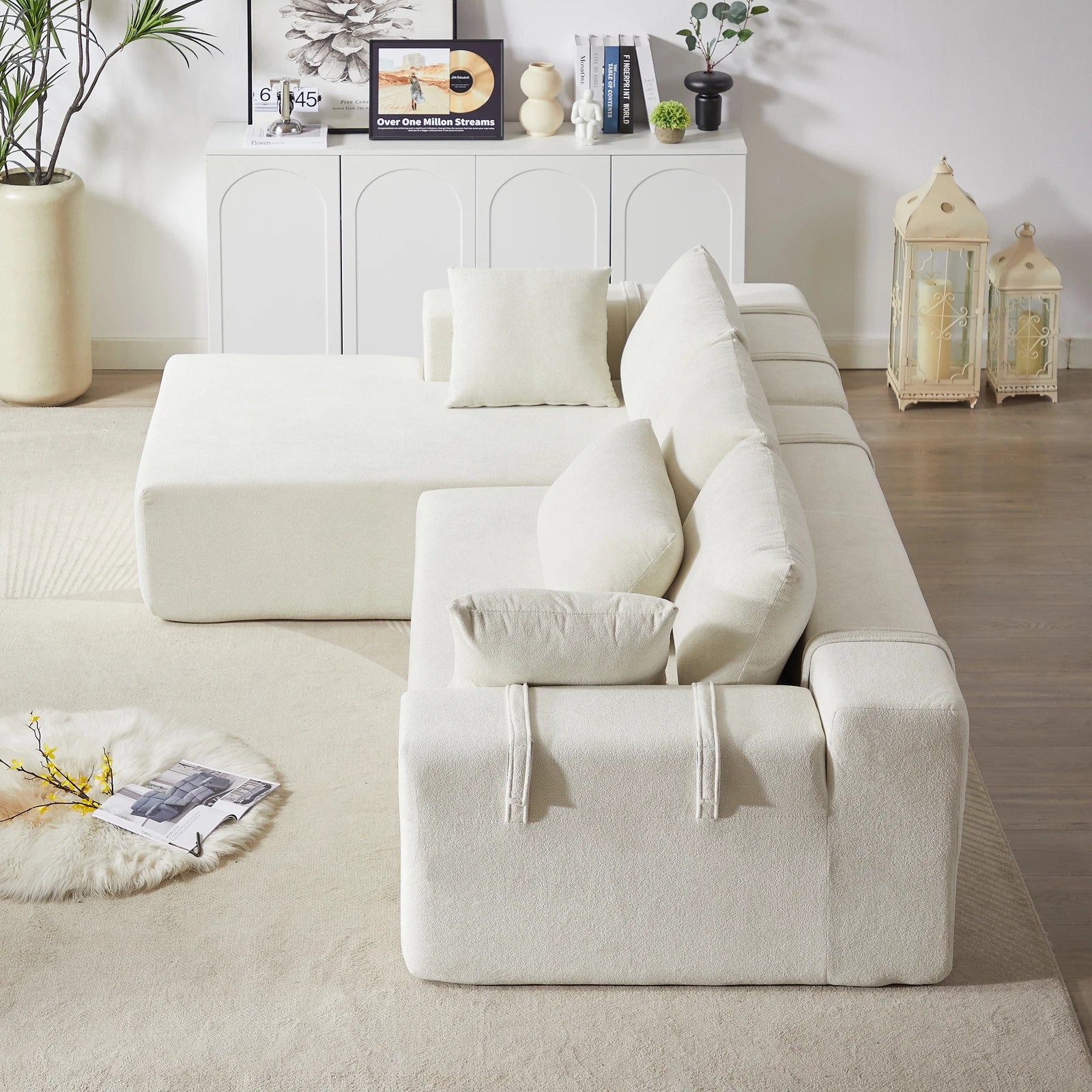 Modern Modular L Shaped Sectional Sleeper Couch - Image 6