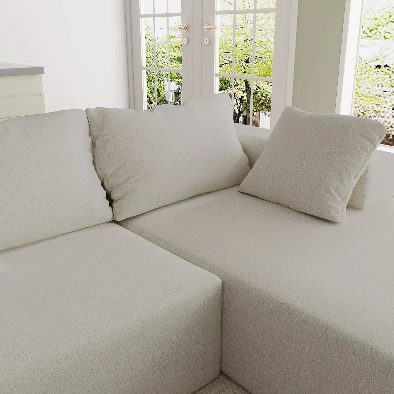 Modern Modular L Shaped Sectional Sleeper Couch - Image 5