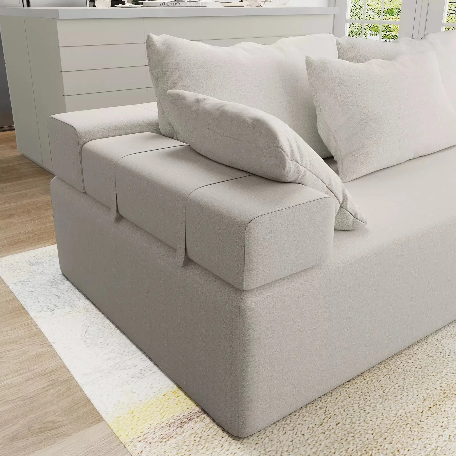 Modern Modular L Shaped Sectional Sleeper Couch - Image 6