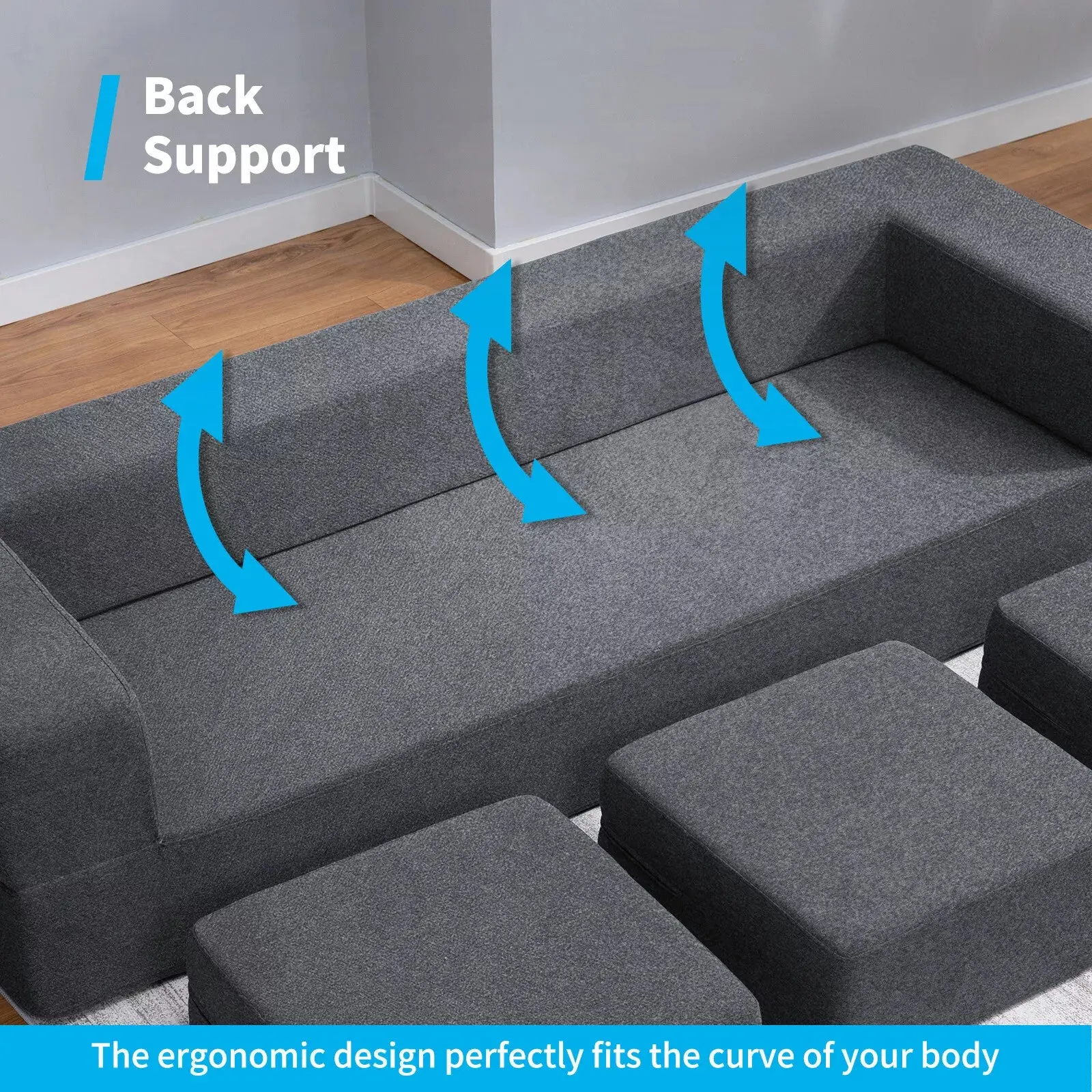 Modern Ottoman Queen Convertible Futon Sofa Bed - Image 3