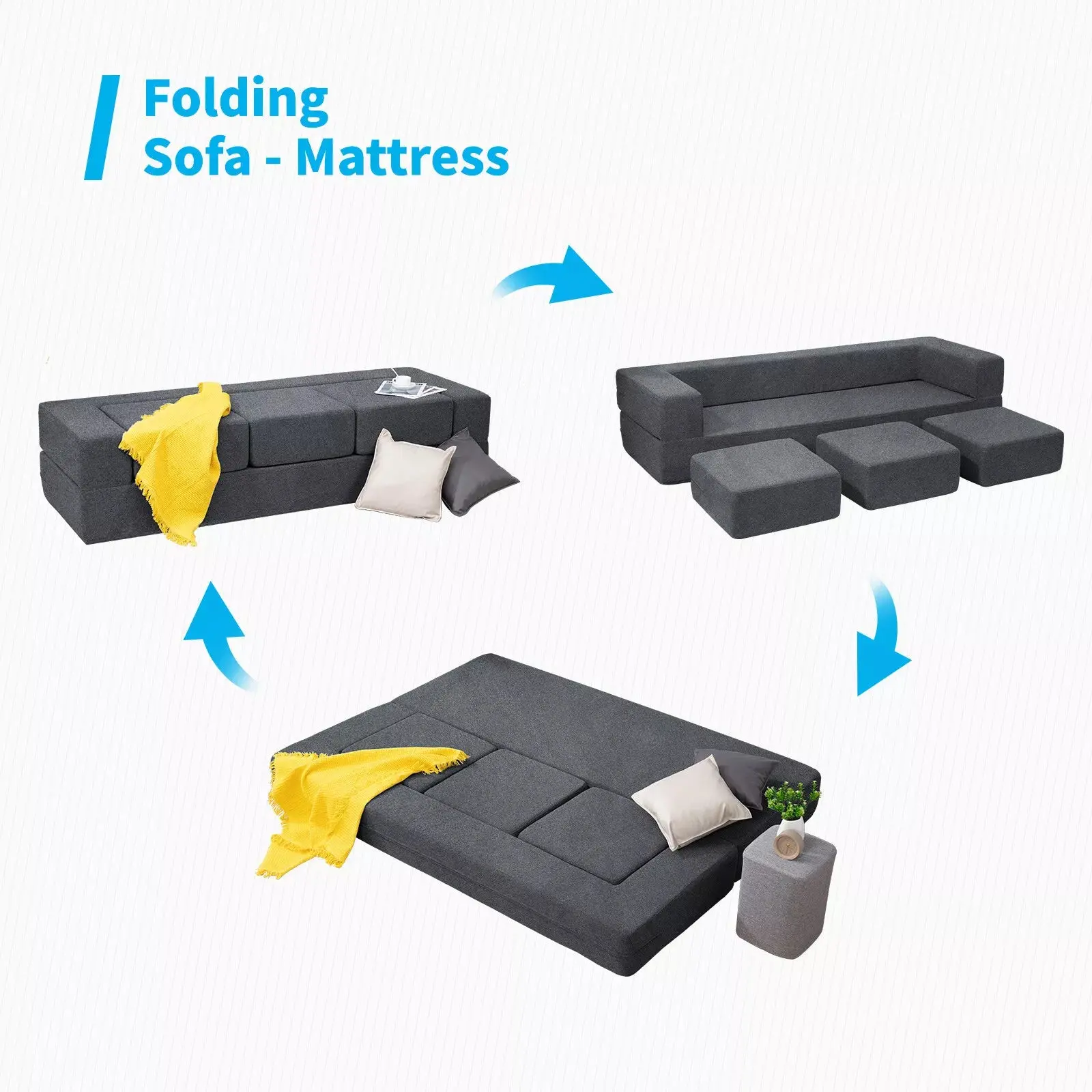 Modern Ottoman Queen Convertible Futon Sofa Bed - Image 4