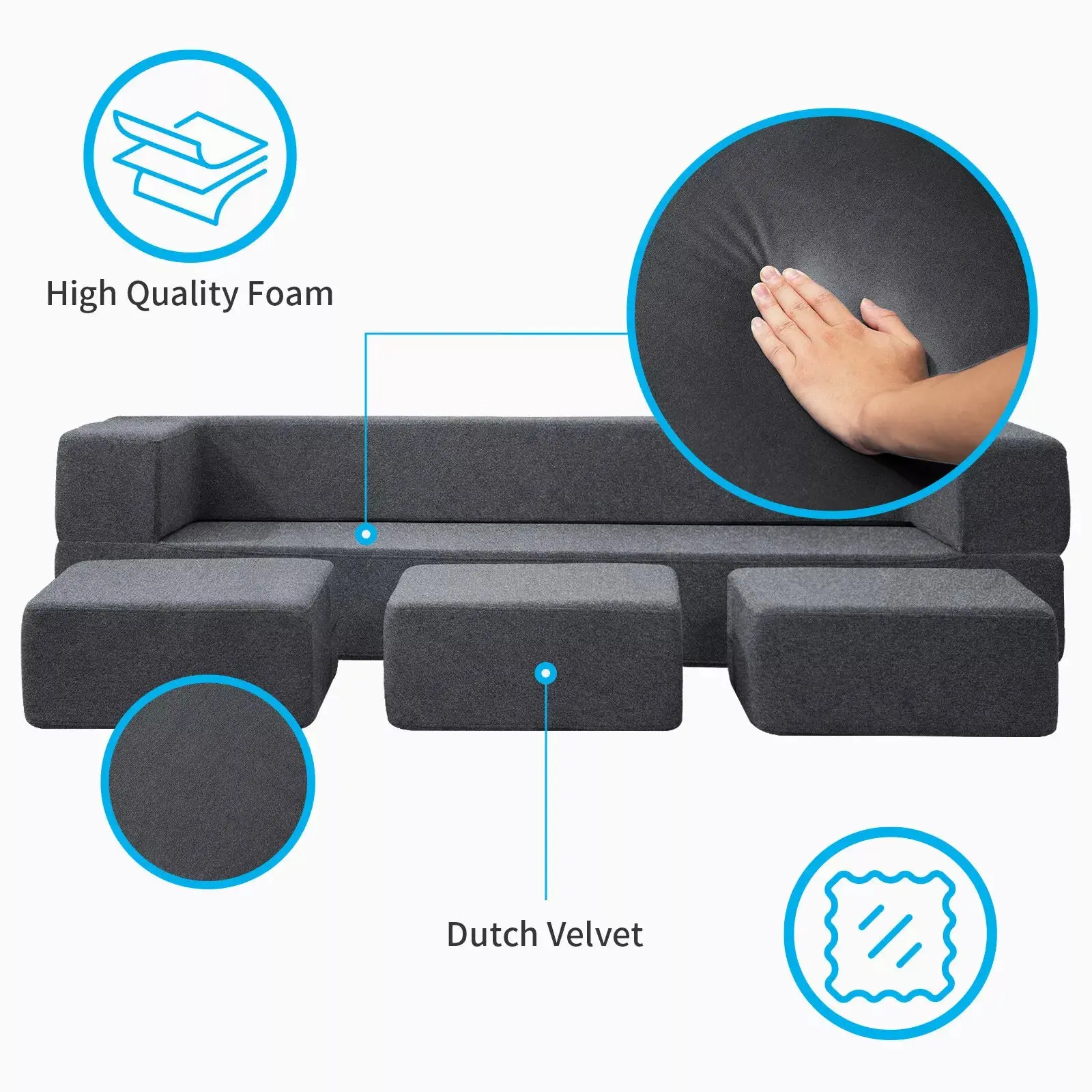 Modern Ottoman Queen Convertible Futon Sofa Bed - Image 5