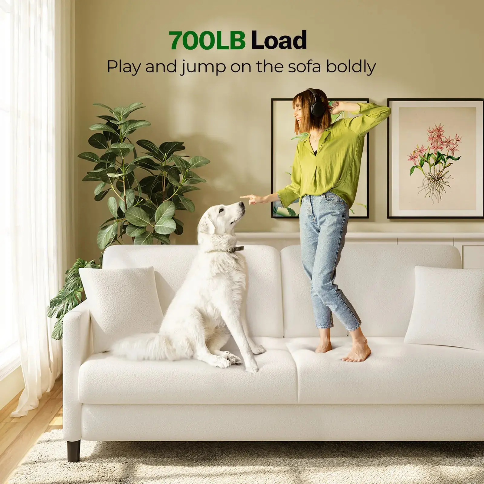Modern Velvet Loveseat Couch - Image 5