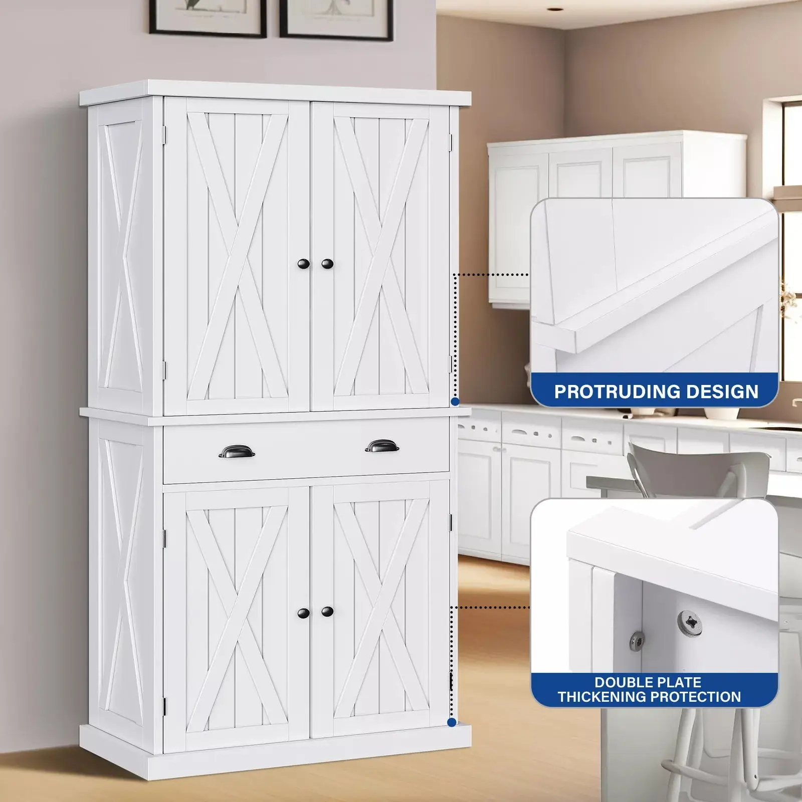 Moody Tall Kitchen Pantry Cabinet - Image 3