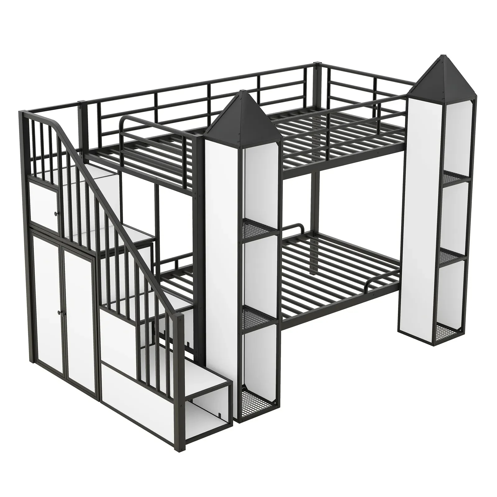 Moody Twin Over Twin Kids Bunk Bed With Stairs - Image 3