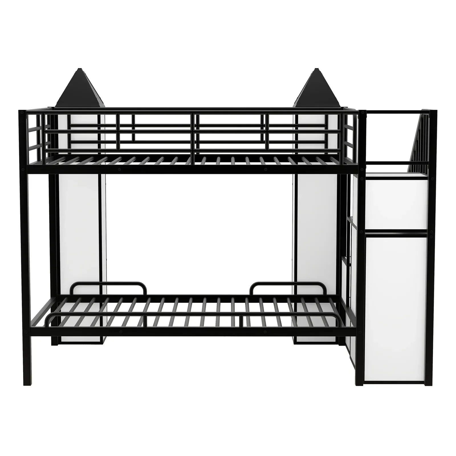 Moody Twin Over Twin Kids Bunk Bed With Stairs - Image 4
