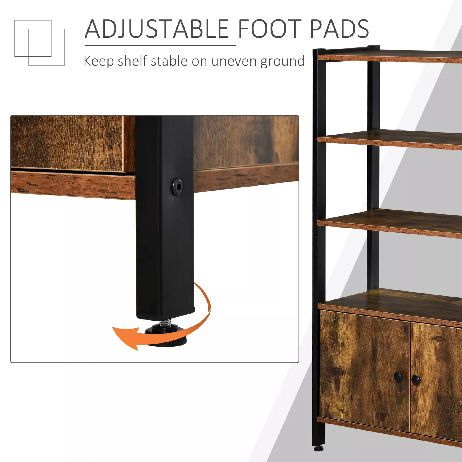 Moreno Industrial Bookcase Bookshelf - Image 6