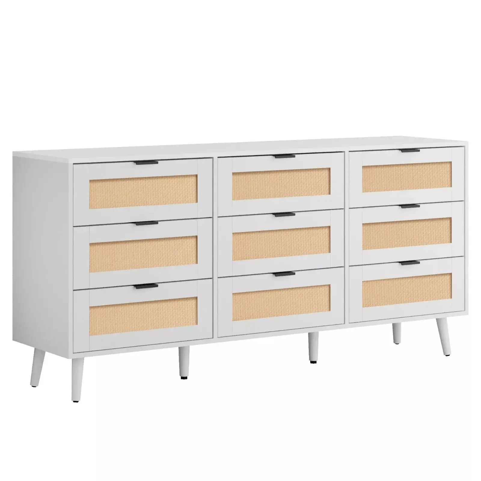 Moss Rattan Wide 9 Drawer Chest Dresser - Image 2