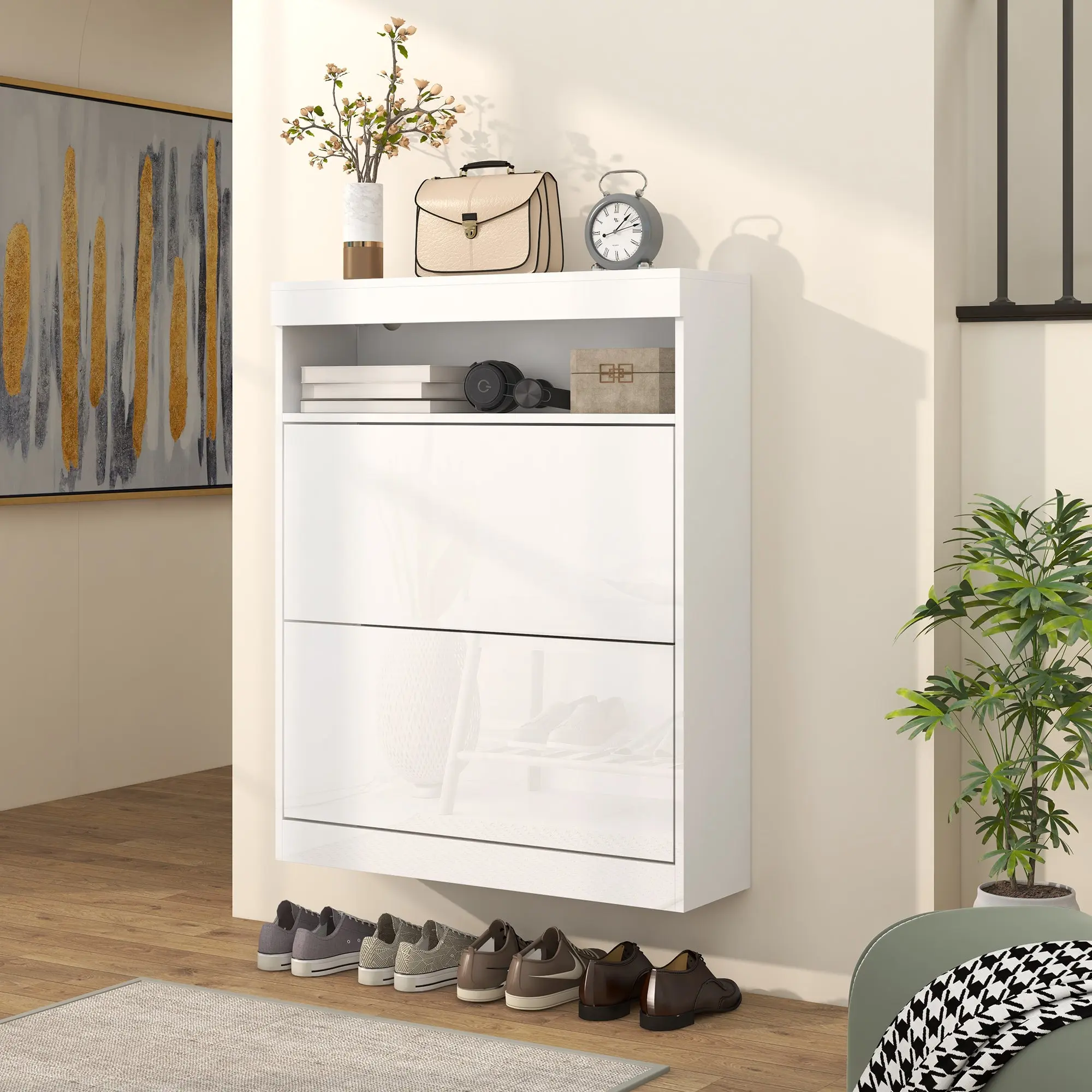 Moss Wall Mounted Shoe Storage Cabinet - Image 8