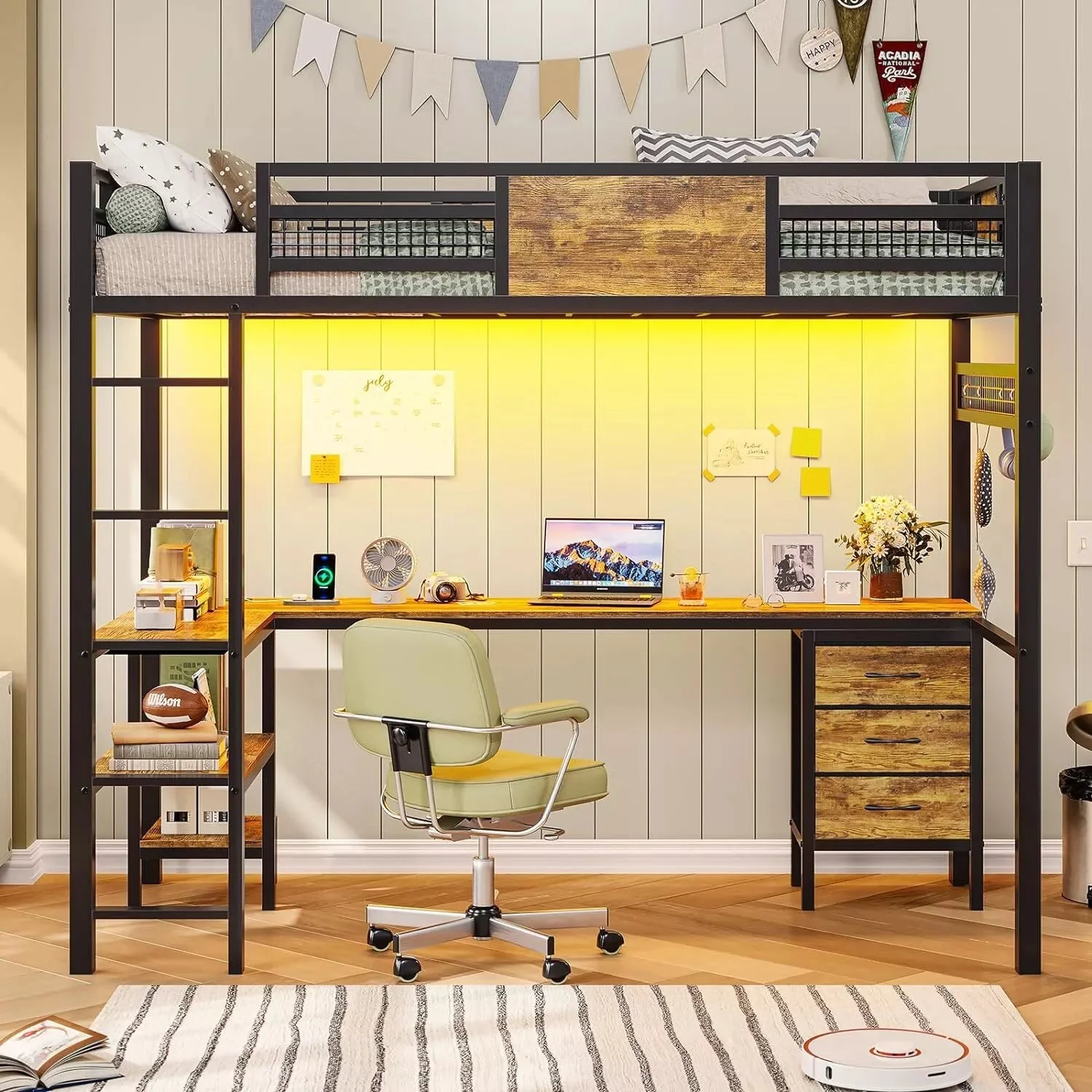 Musa Twin Loft Bed With Desk - Image 2