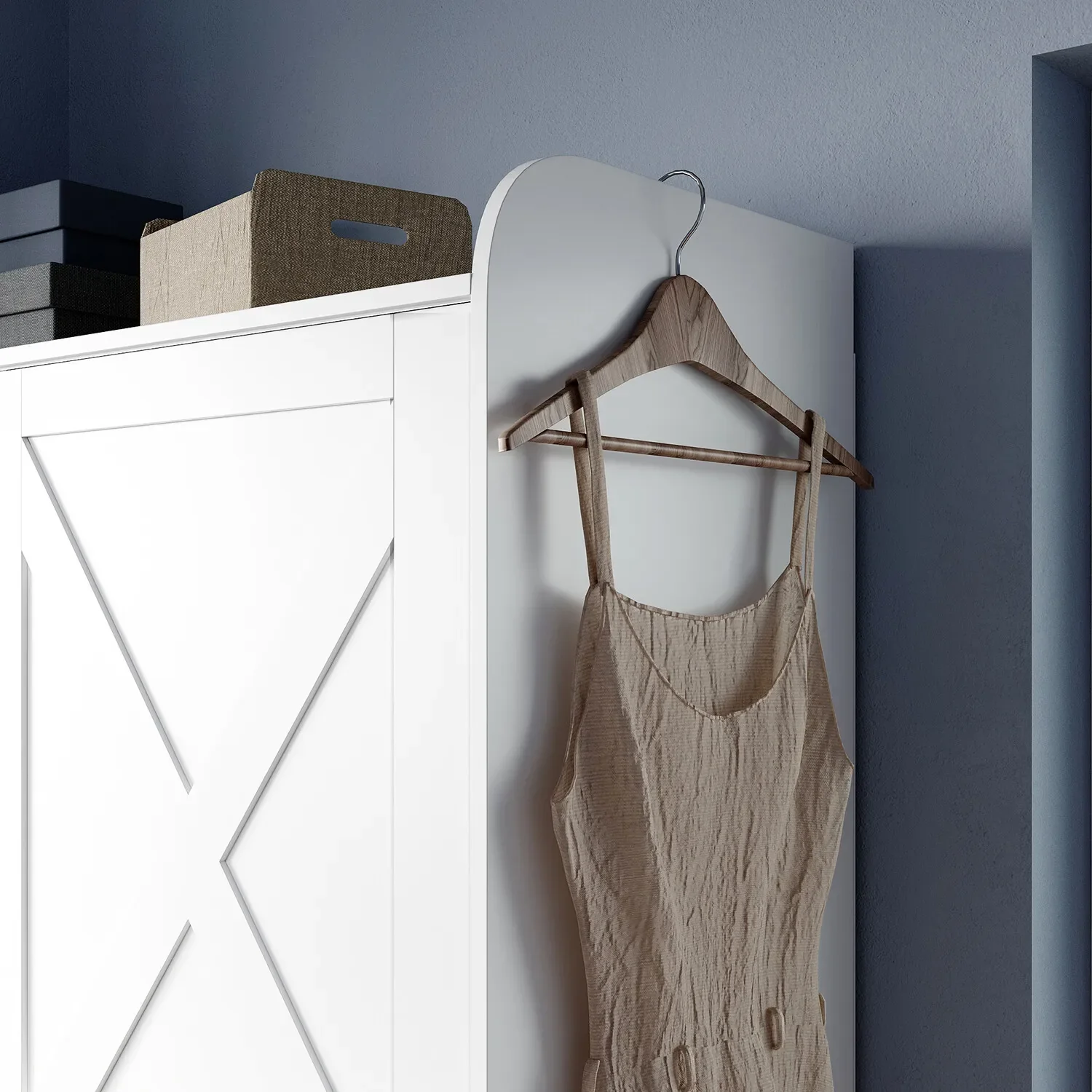 Neal White Sliding Doors Wardrobe - Image 3