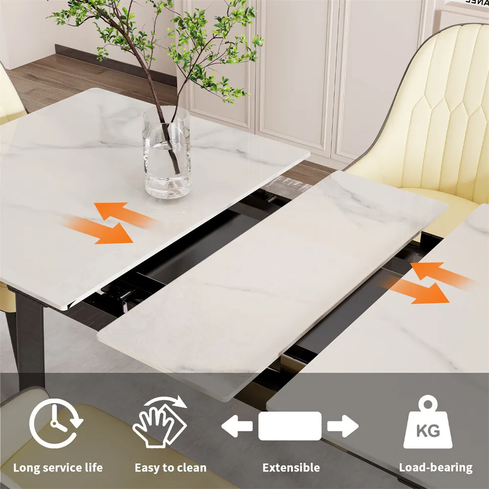 Neil Marble Extendable Dining Table - Image 3