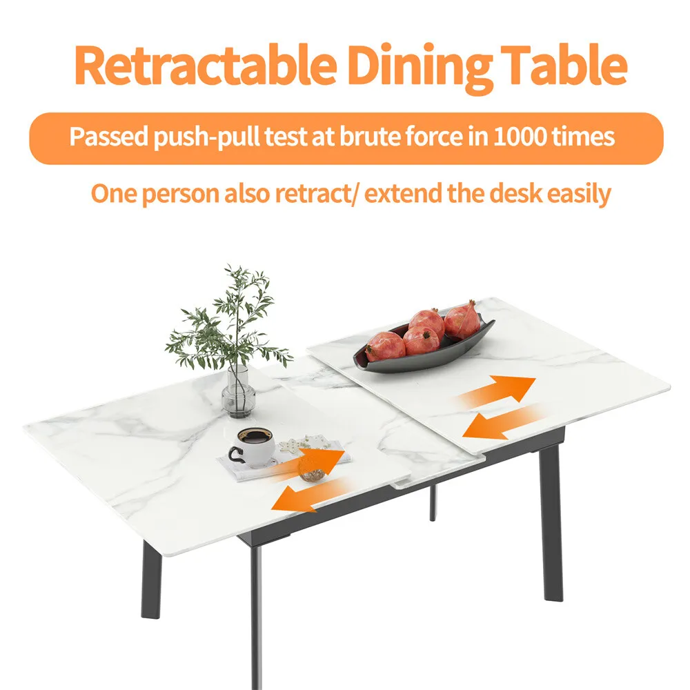 Neil Marble Extendable Dining Table - Image 6