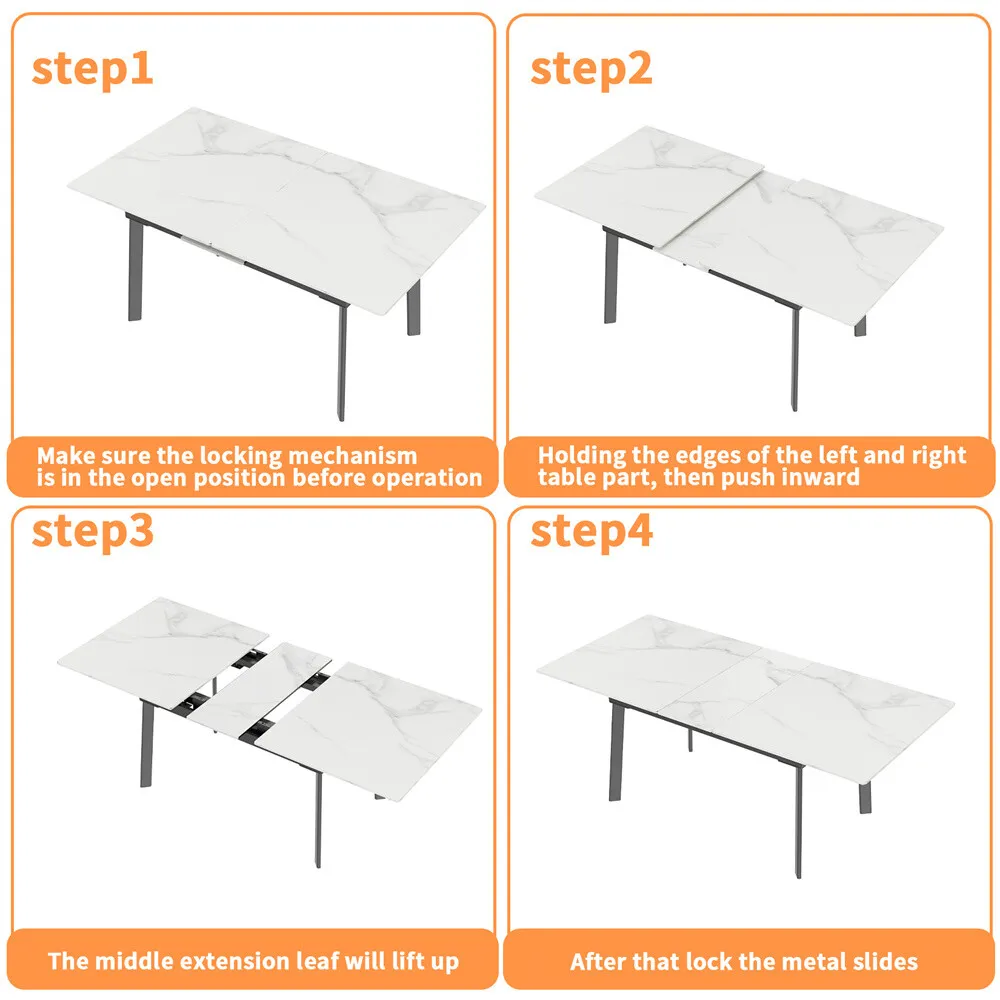 Neil Marble Extendable Dining Table - Image 8