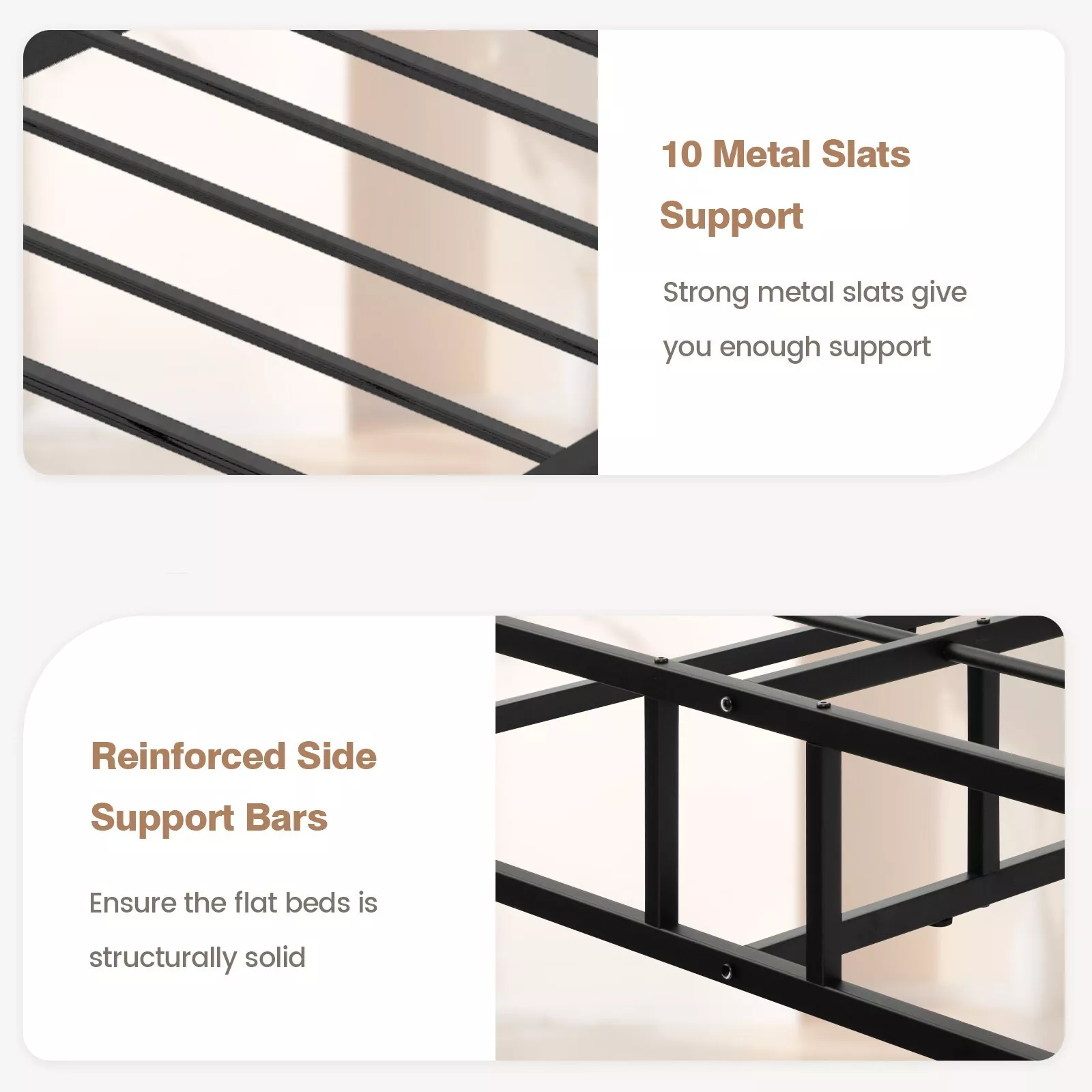 Nelson King Metal Platform Bed Frame - Image 6