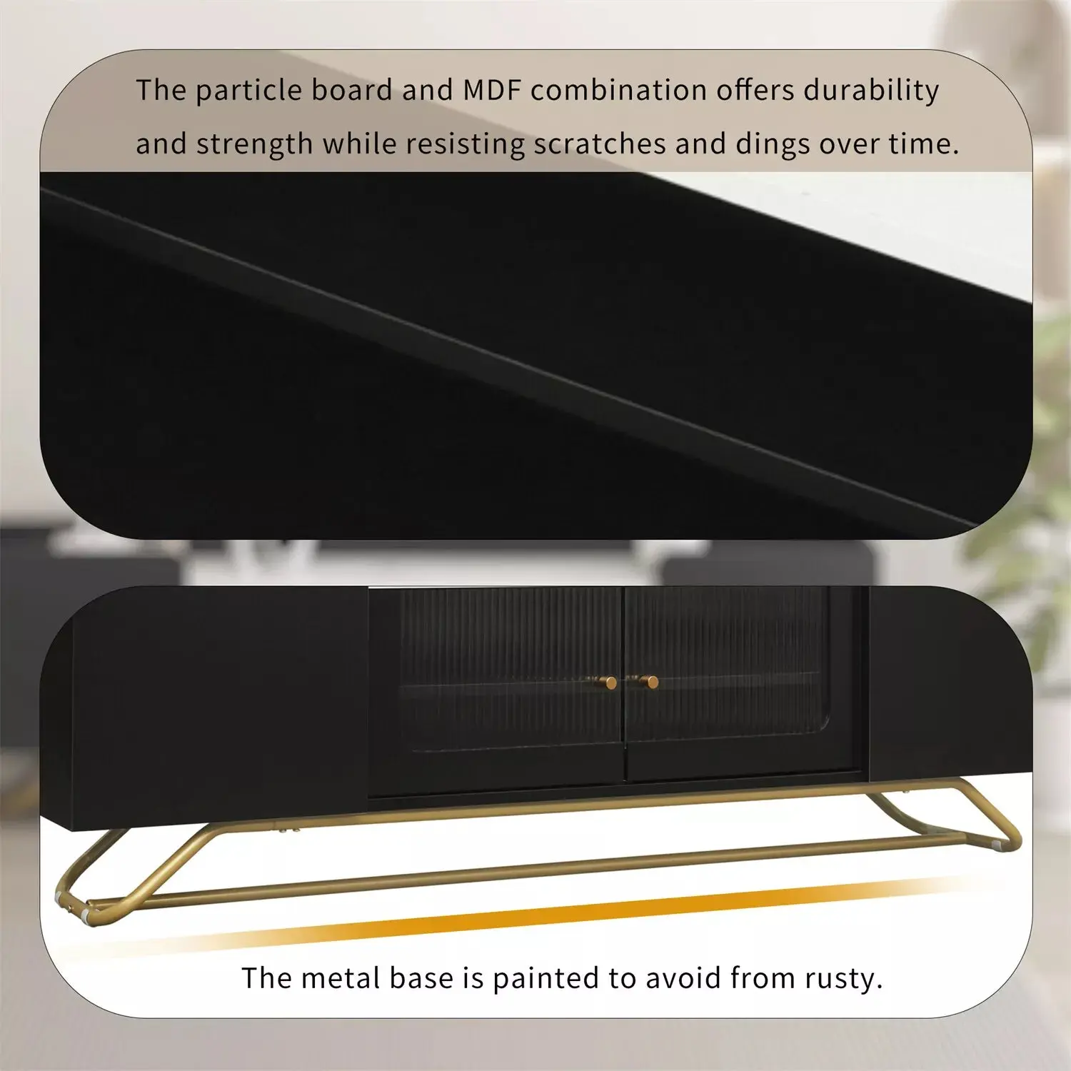 Nia Black Modern TV Media Cabinet Console - Image 10