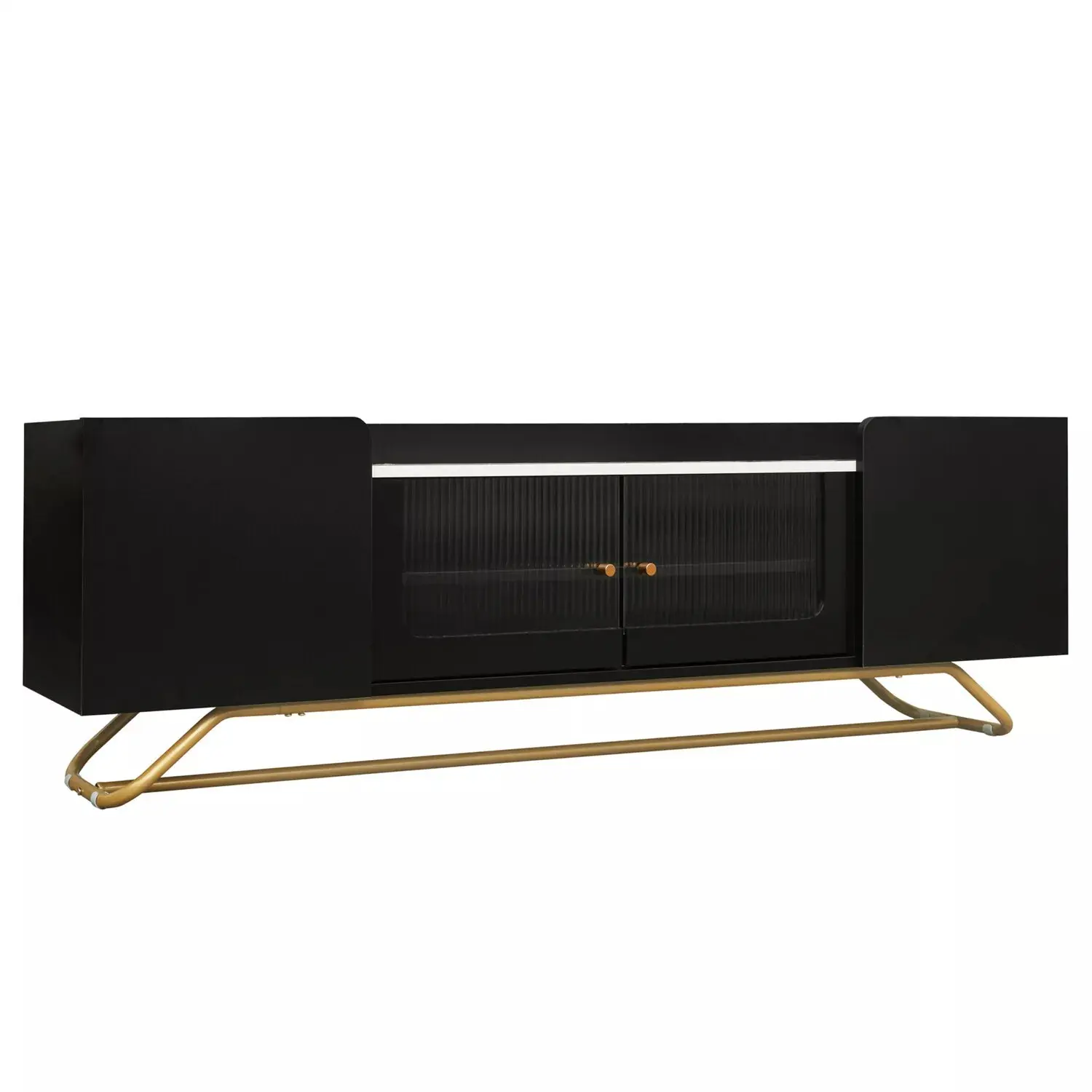 Nia Black Modern TV Media Cabinet Console - Image 3