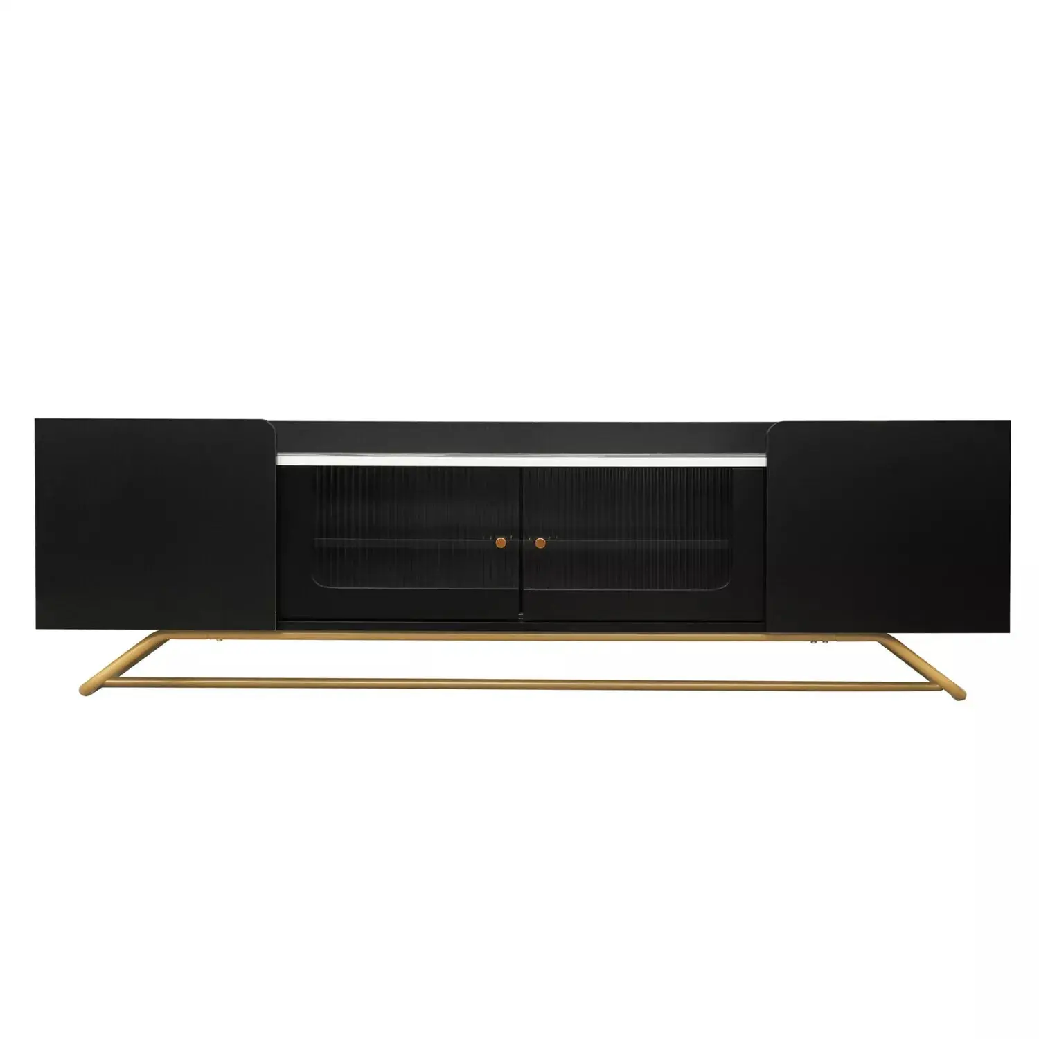 Nia Black Modern TV Media Cabinet Console - Image 4