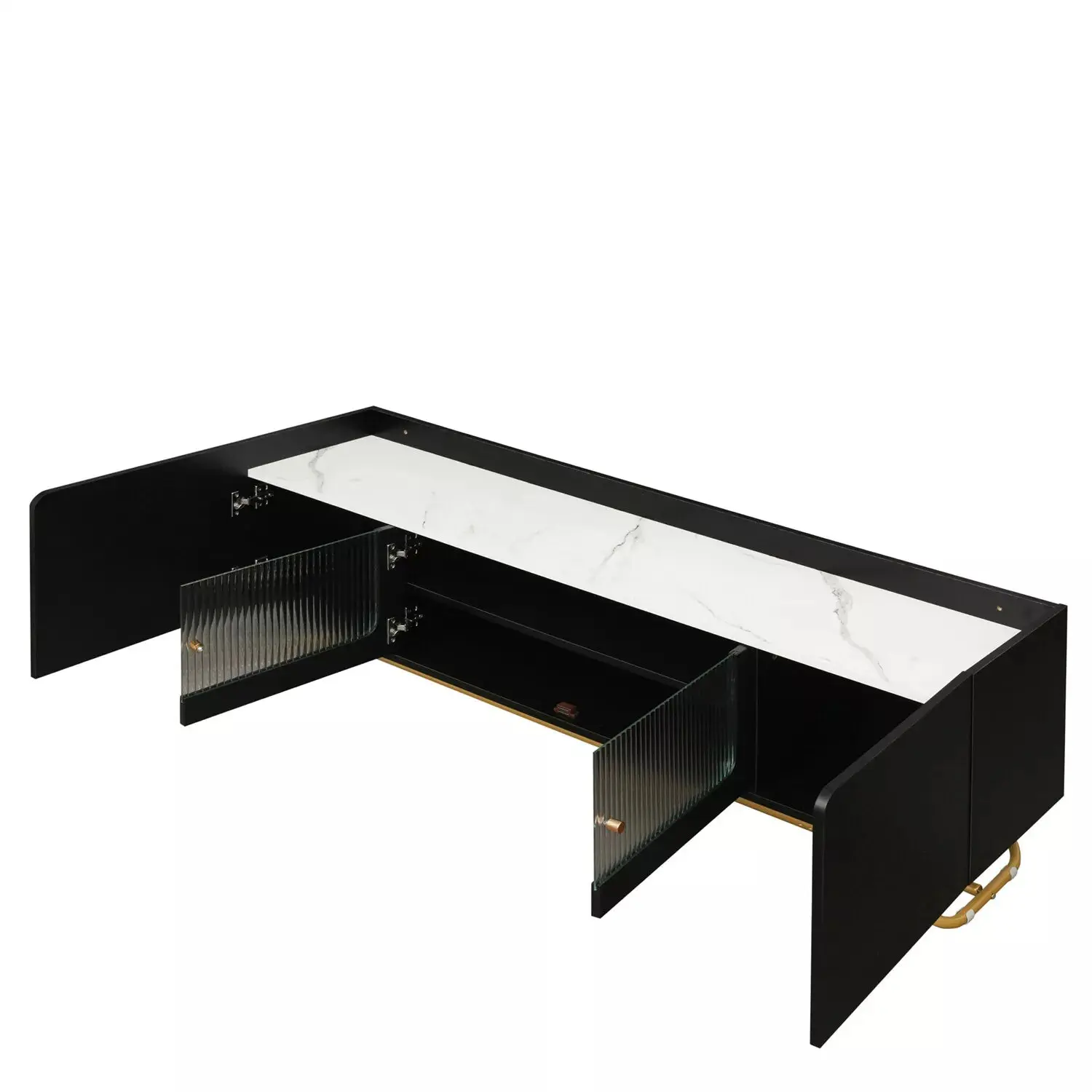 Nia Black Modern TV Media Cabinet Console - Image 5